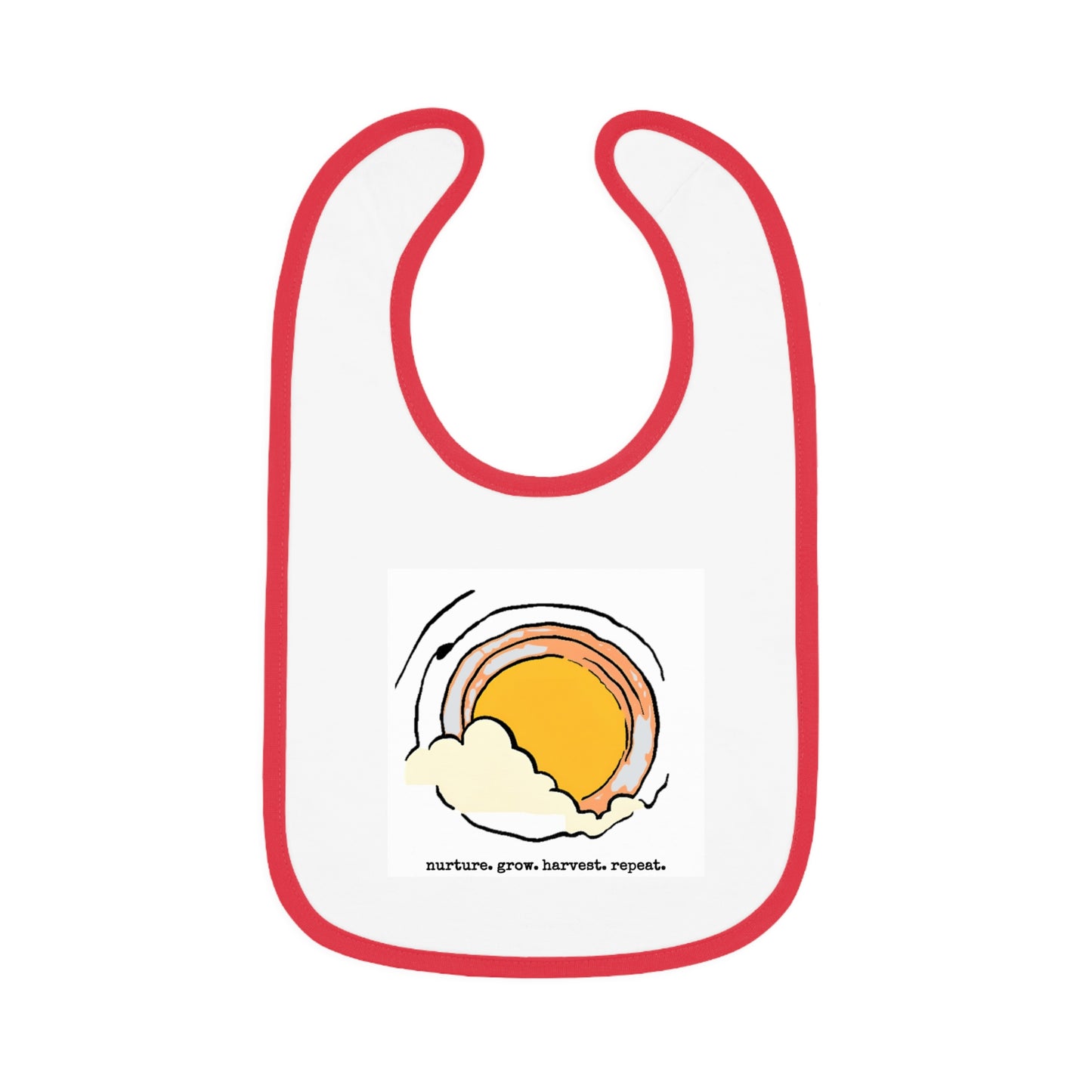Sun/Egg art - Baby Contrast Trim Jersey Bib - Graleske