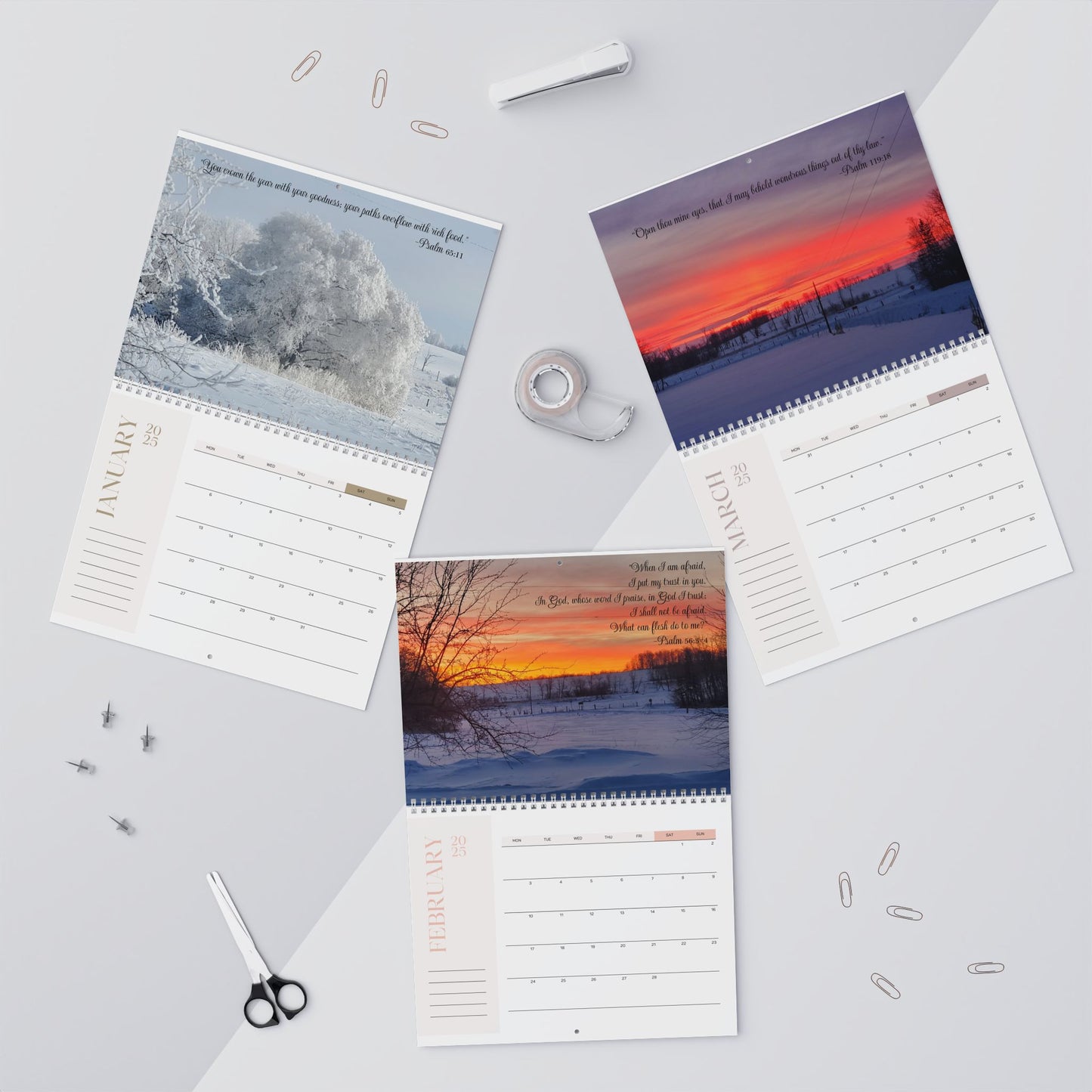 Farm Wall Calendars - Beautiful Sunrises and Sunsets Design - Graleske