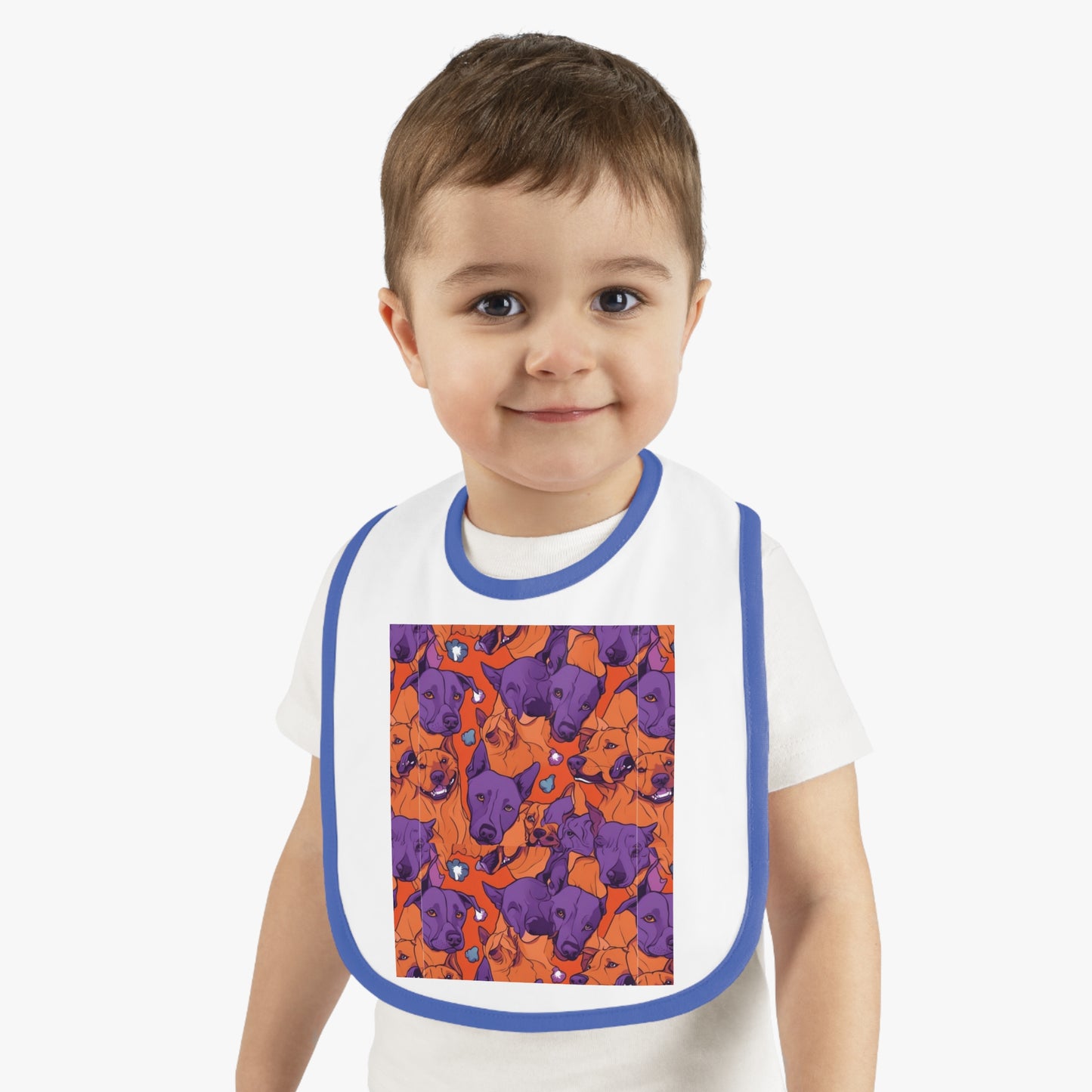 dog art - Baby Contrast Trim Jersey Bib - Graleske