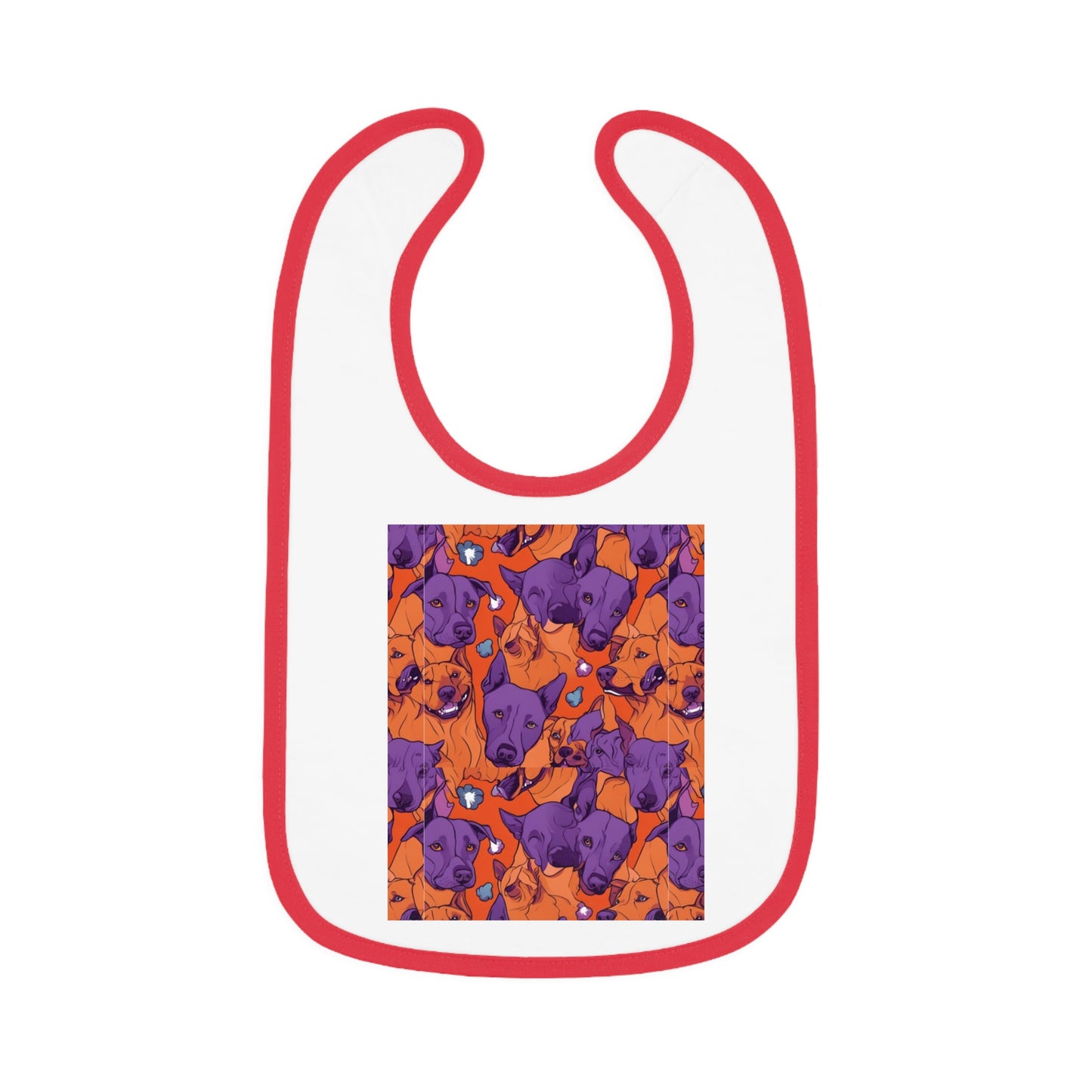 dog art - Baby Contrast Trim Jersey Bib - Graleske