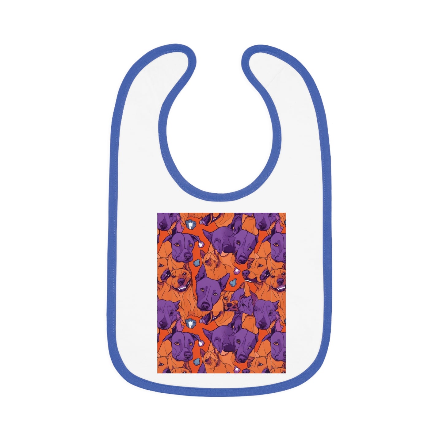 dog art - Baby Contrast Trim Jersey Bib - Graleske