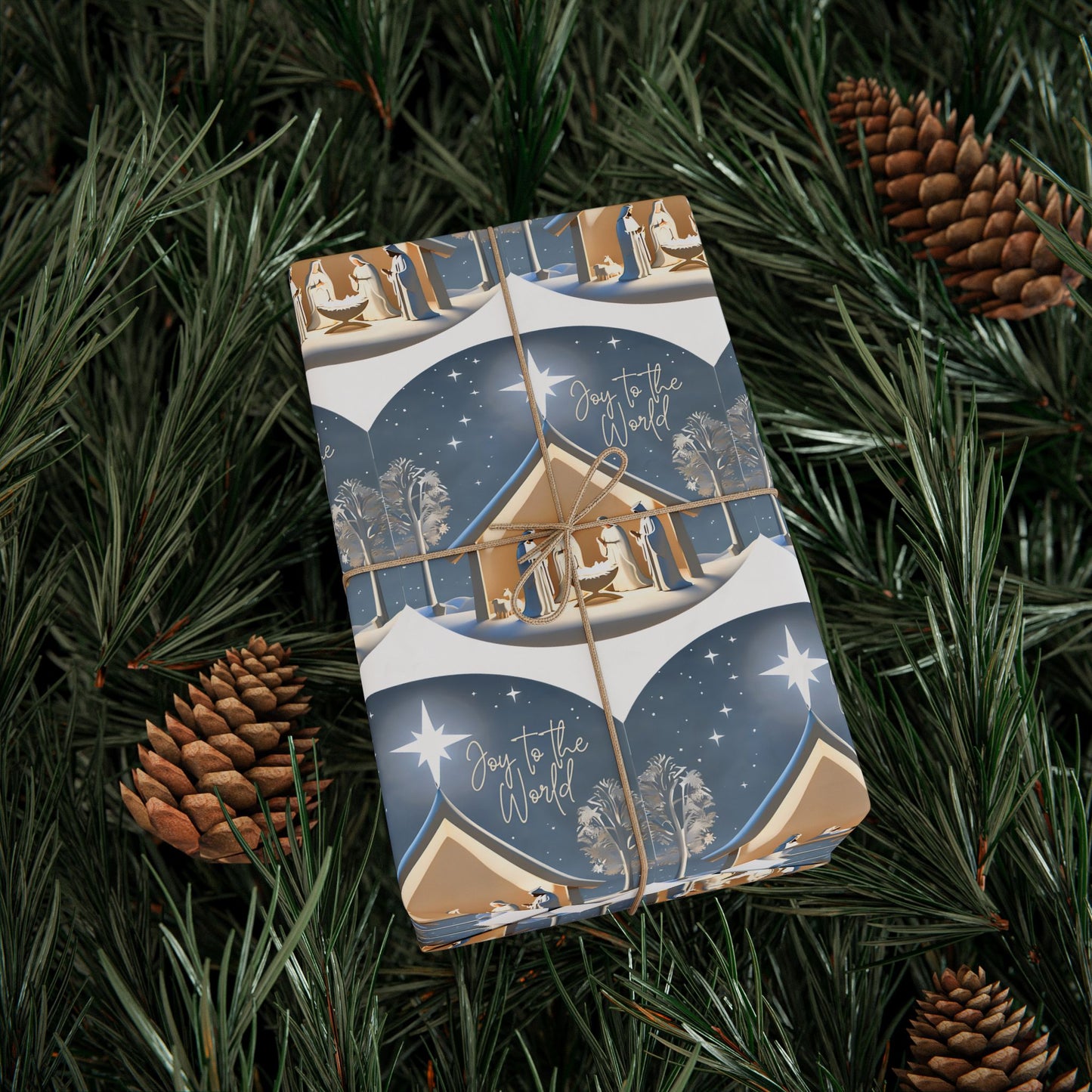 Wrapping Paper - Joy To The World - Manger - Graleske