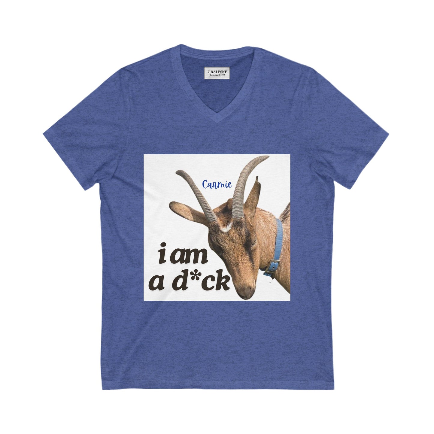 i am a d*ck Carmie - V-neck Tee - Graleske