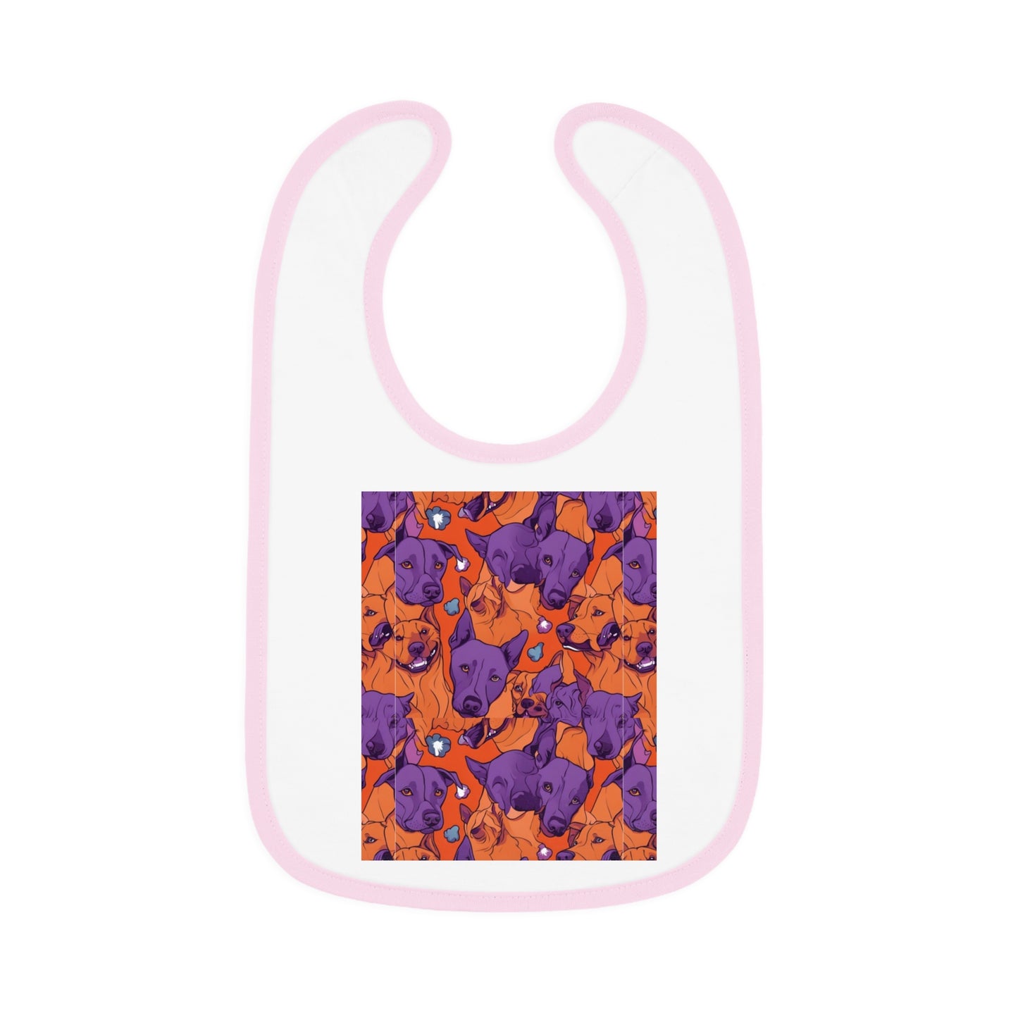 dog art - Baby Contrast Trim Jersey Bib - Graleske