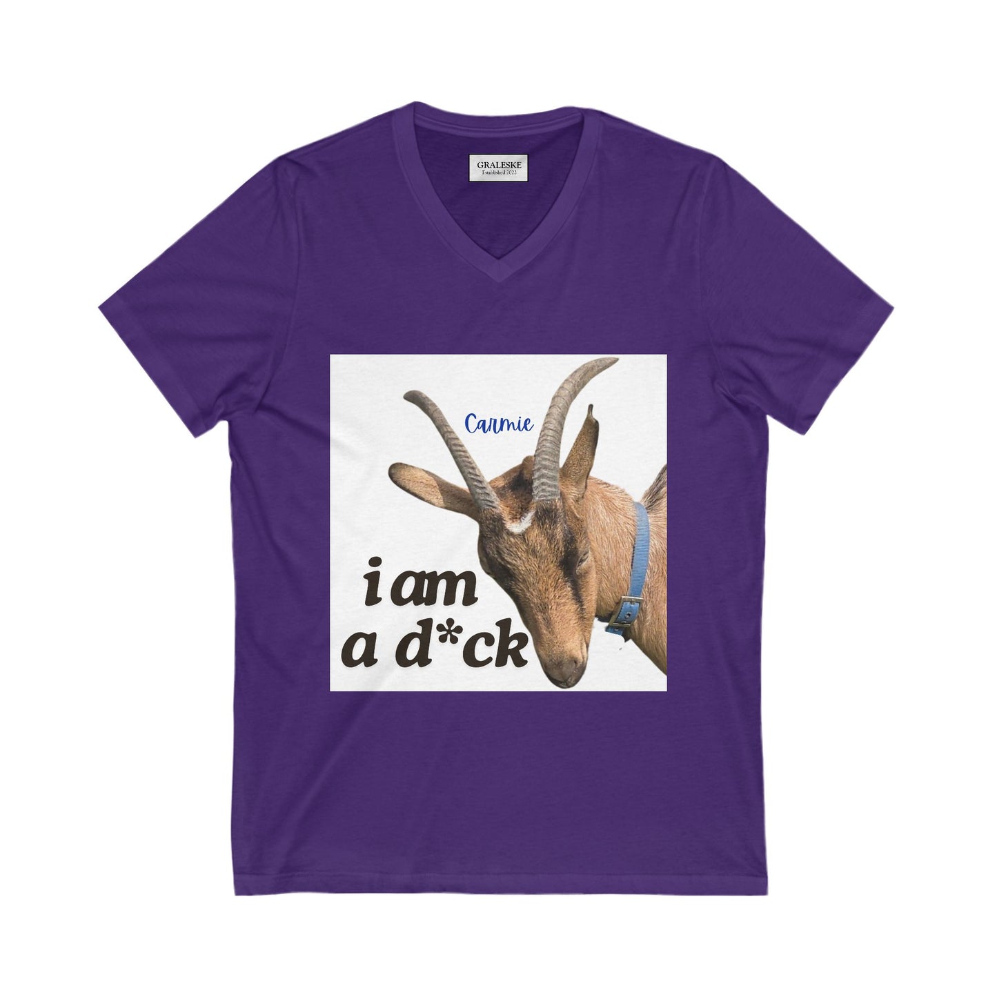 i am a d*ck Carmie - V-neck Tee - Graleske