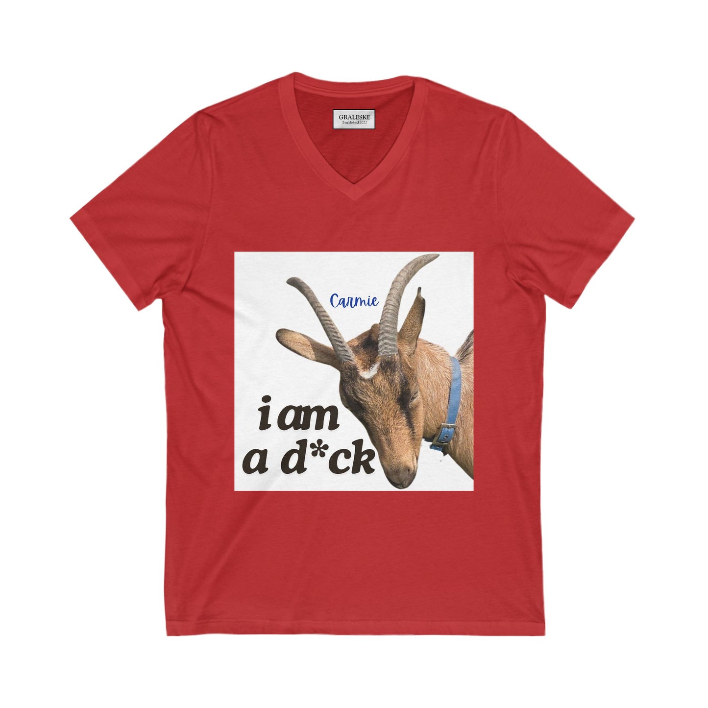 i am a d*ck Carmie - V-neck Tee - Graleske