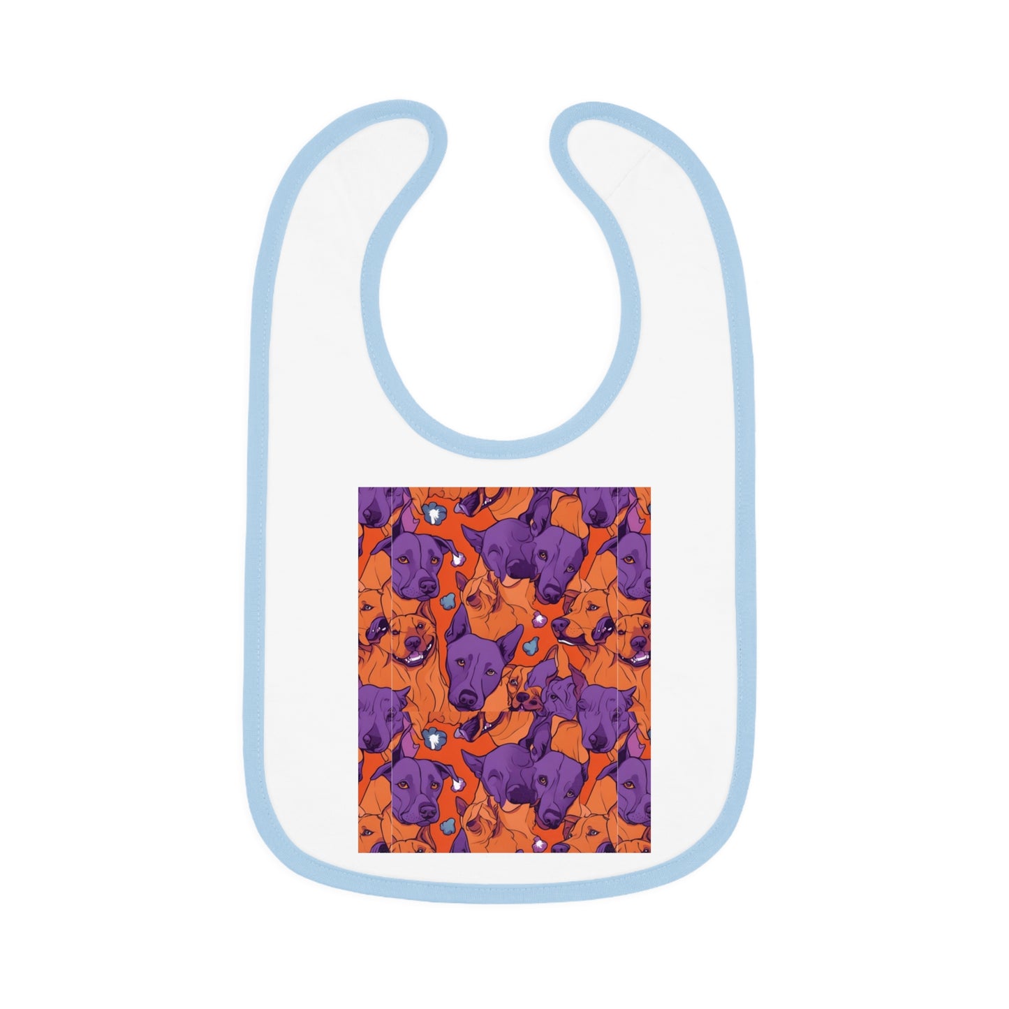 dog art - Baby Contrast Trim Jersey Bib - Graleske