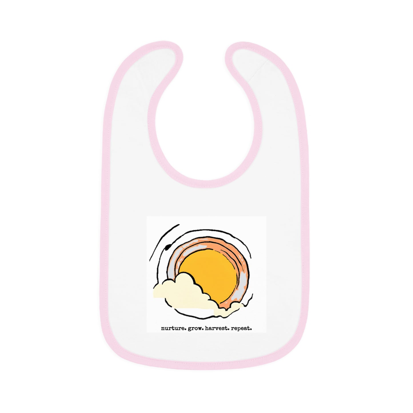 Sun/Egg art - Baby Contrast Trim Jersey Bib - Graleske