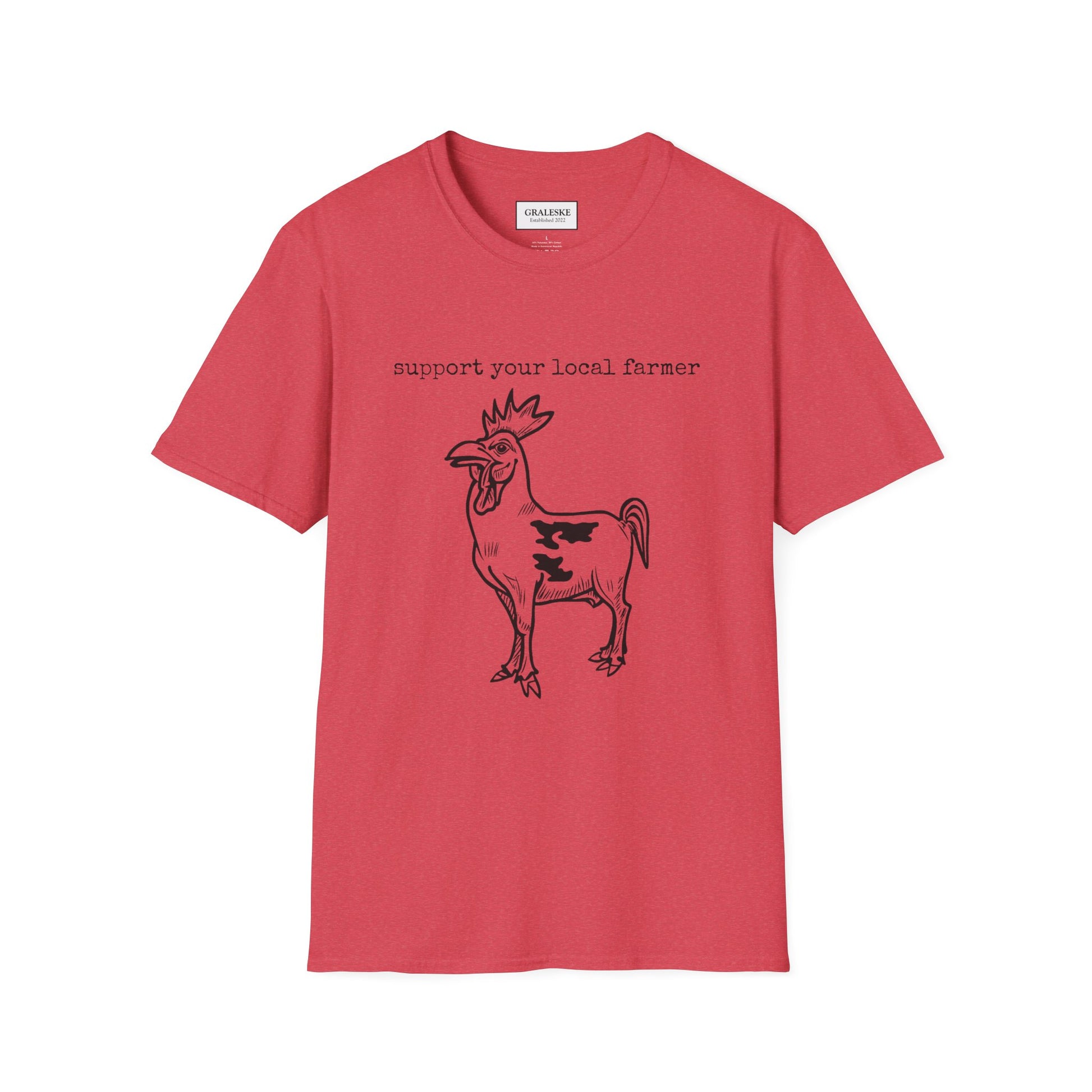 support your local farmer - chicken cow - T-Shirt - Graleske