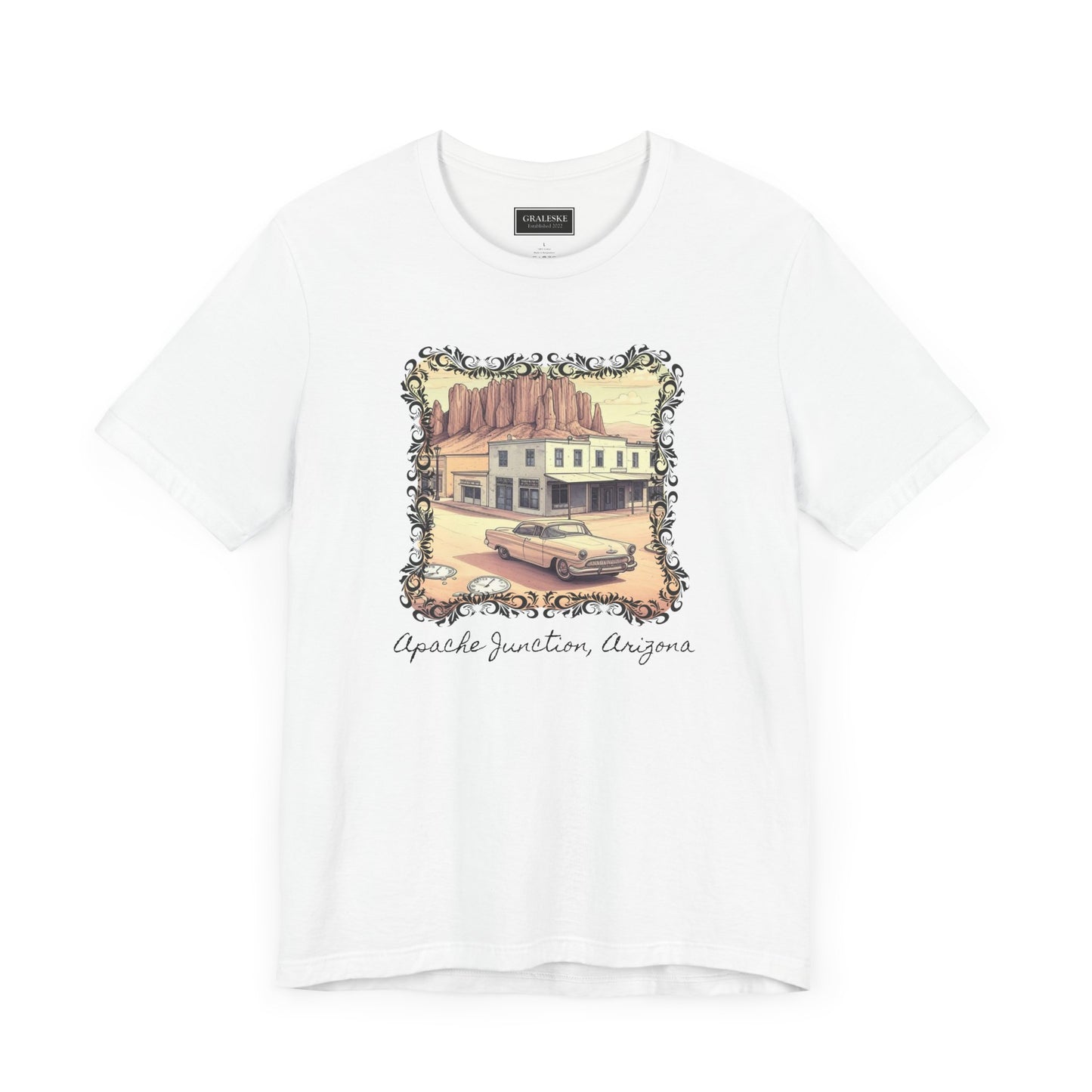 Small Towns Collection Unisex Tee - Apache Junction, Arizona Design - Graleske
