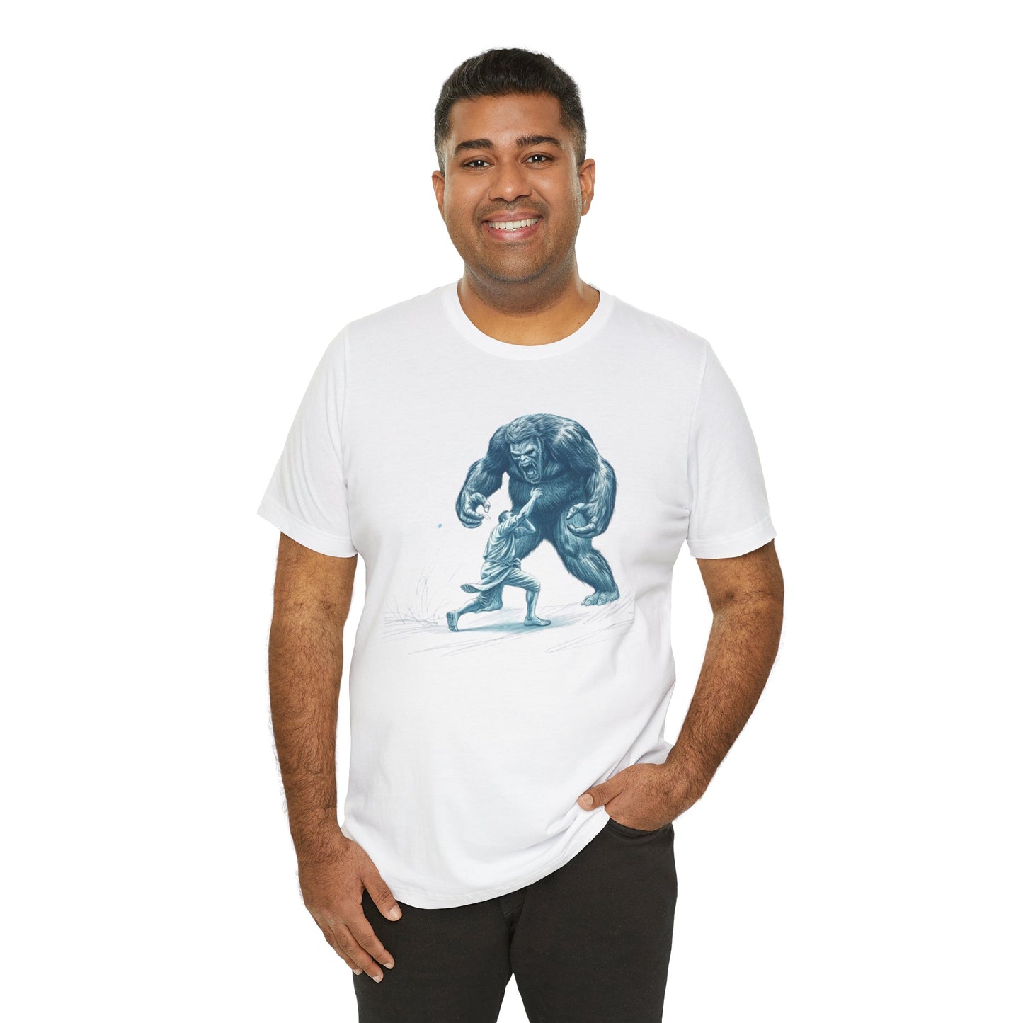 Man Fighting Bigfoot T-Shirt