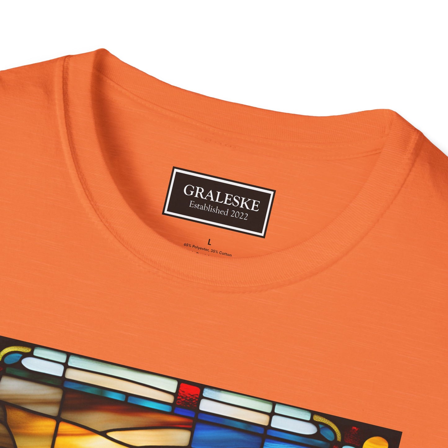 chickens playing cards stained glass - Unisex T-Shirt - Graleske