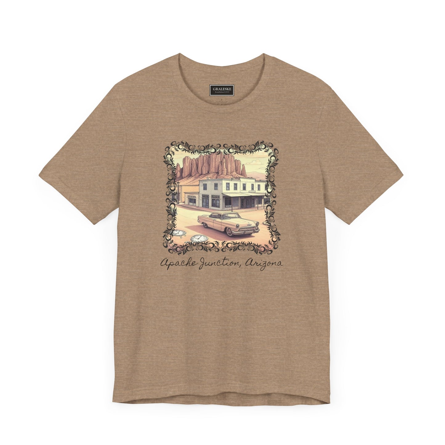 Small Towns Collection Unisex Tee - Apache Junction, Arizona Design - Graleske