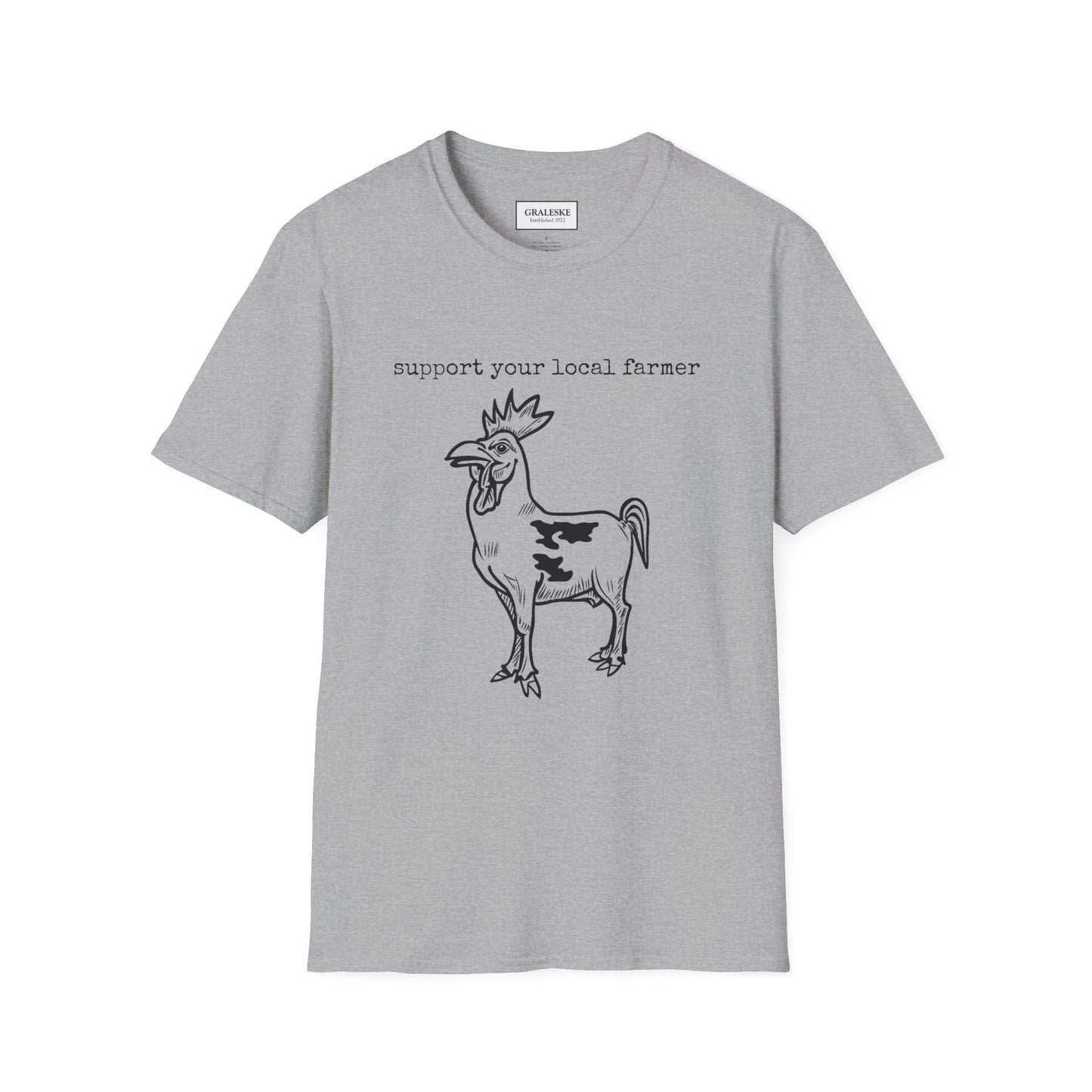 support your local farmer - chicken cow - T-Shirt - Graleske