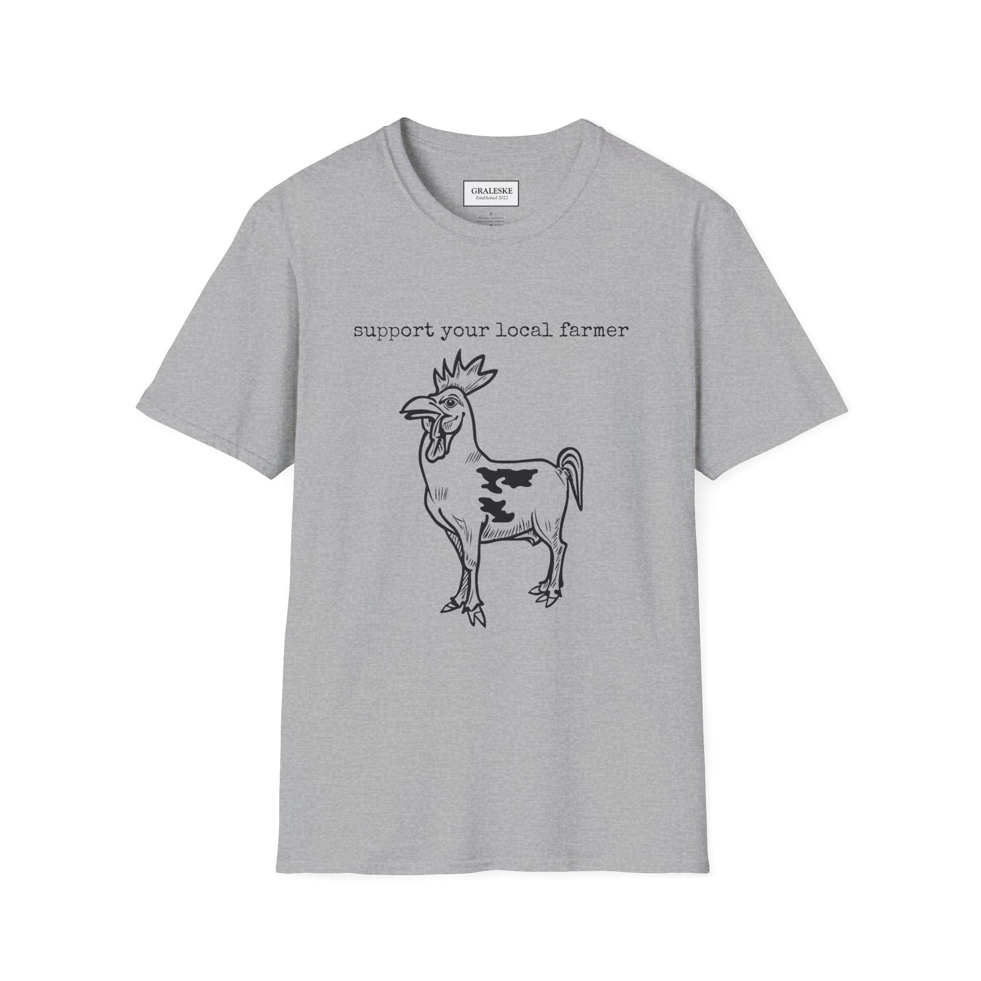 support your local farmer - chicken cow - T-Shirt - Graleske
