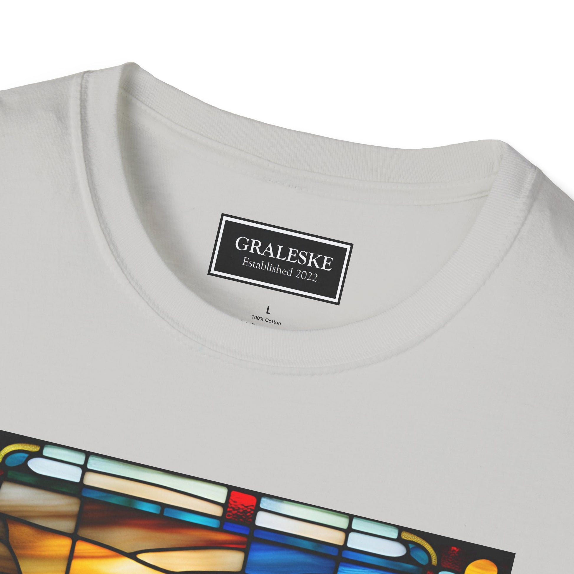 chickens playing cards stained glass - Unisex T-Shirt - Graleske