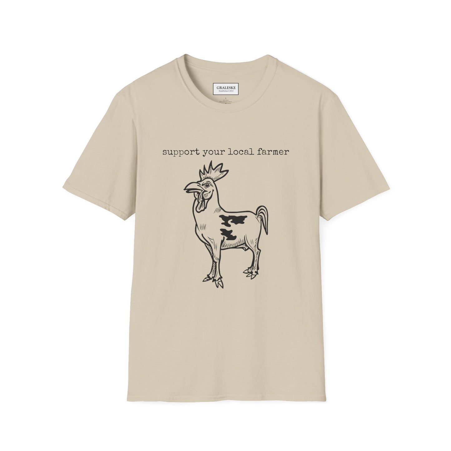 support your local farmer - chicken cow - T-Shirt - Graleske