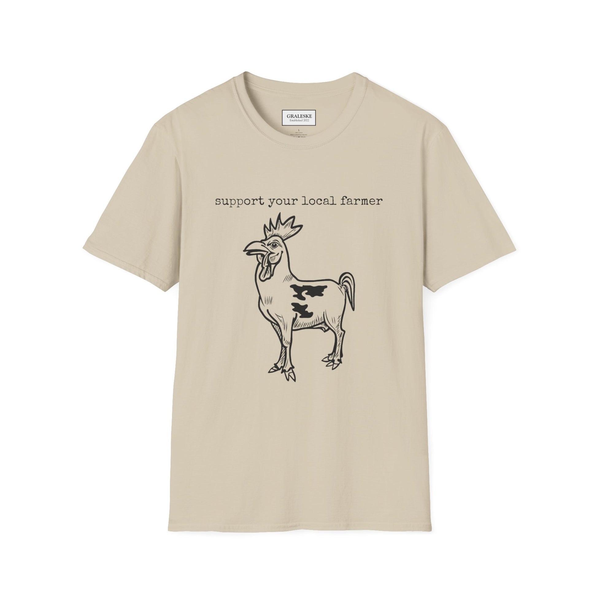 support your local farmer - chicken cow - T-Shirt - Graleske