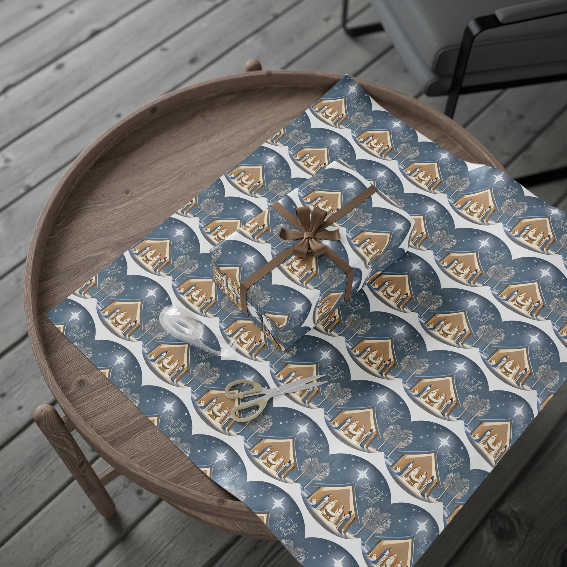 Wrapping Paper - Joy To The World - Manger - Graleske