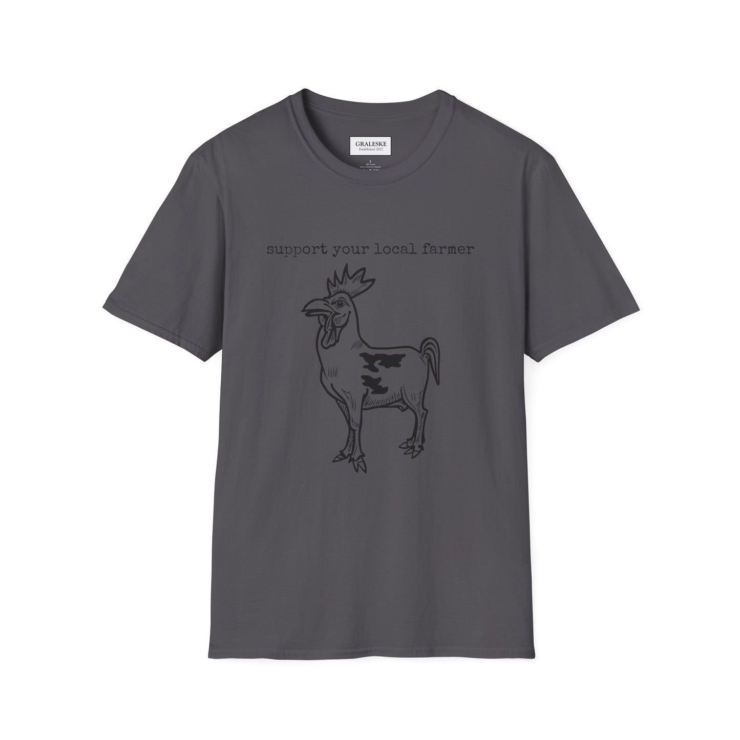support your local farmer - chicken cow - T-Shirt - Graleske