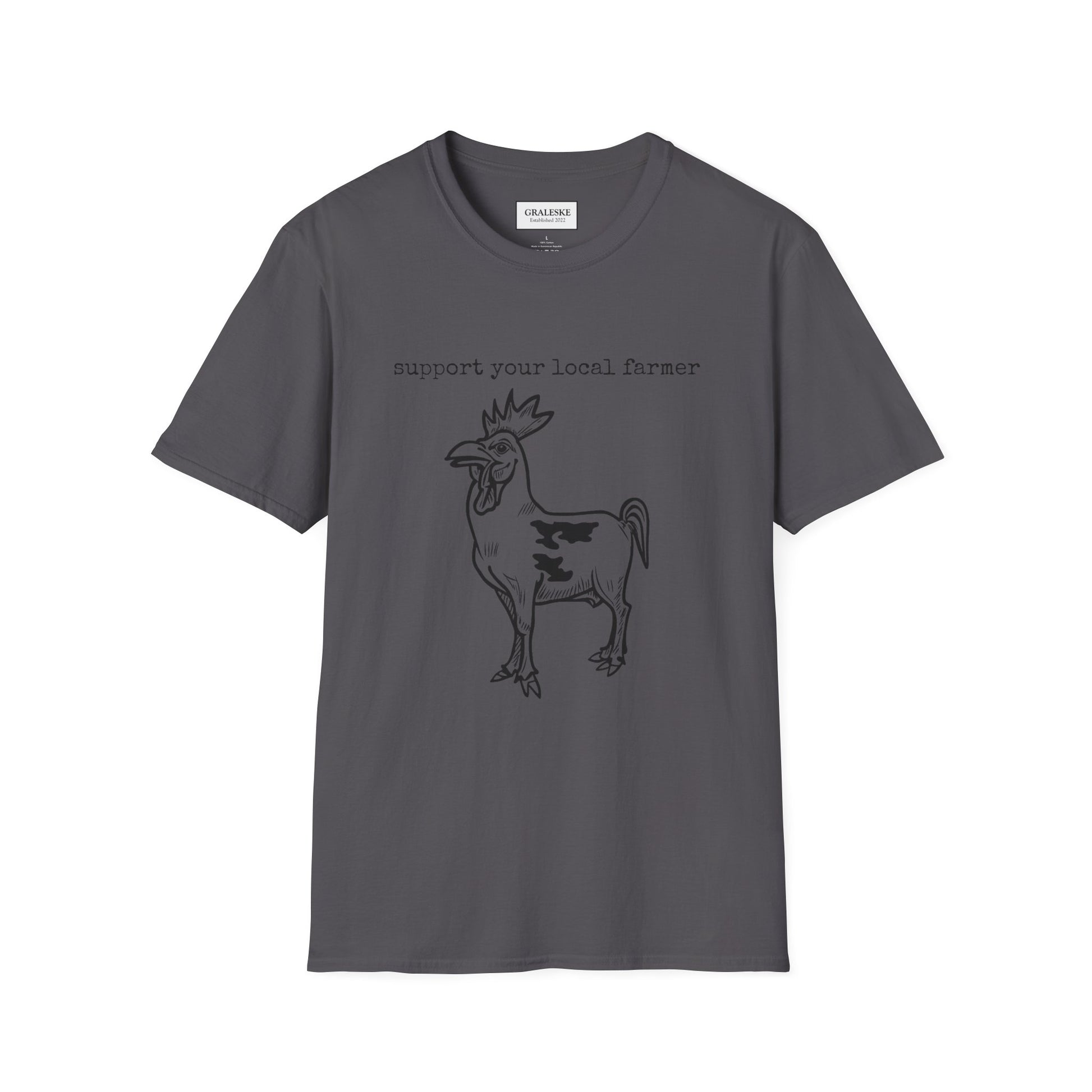 support your local farmer - chicken cow - T-Shirt - Graleske