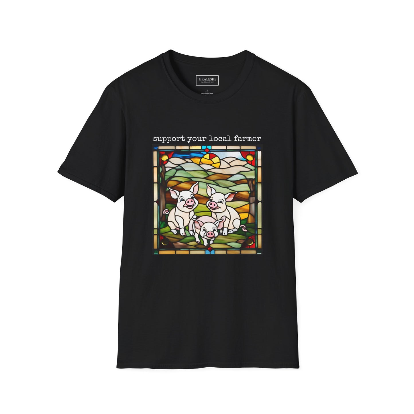 Stained Glass Piggy T-Shirt - Graleske