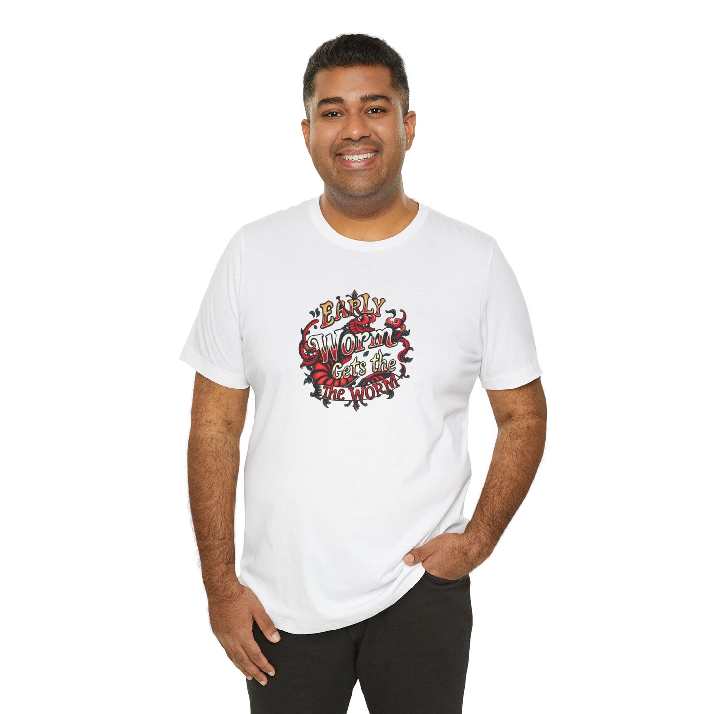 Office Inspired Unisex Tee - 'Early Worm Gets The Worm'