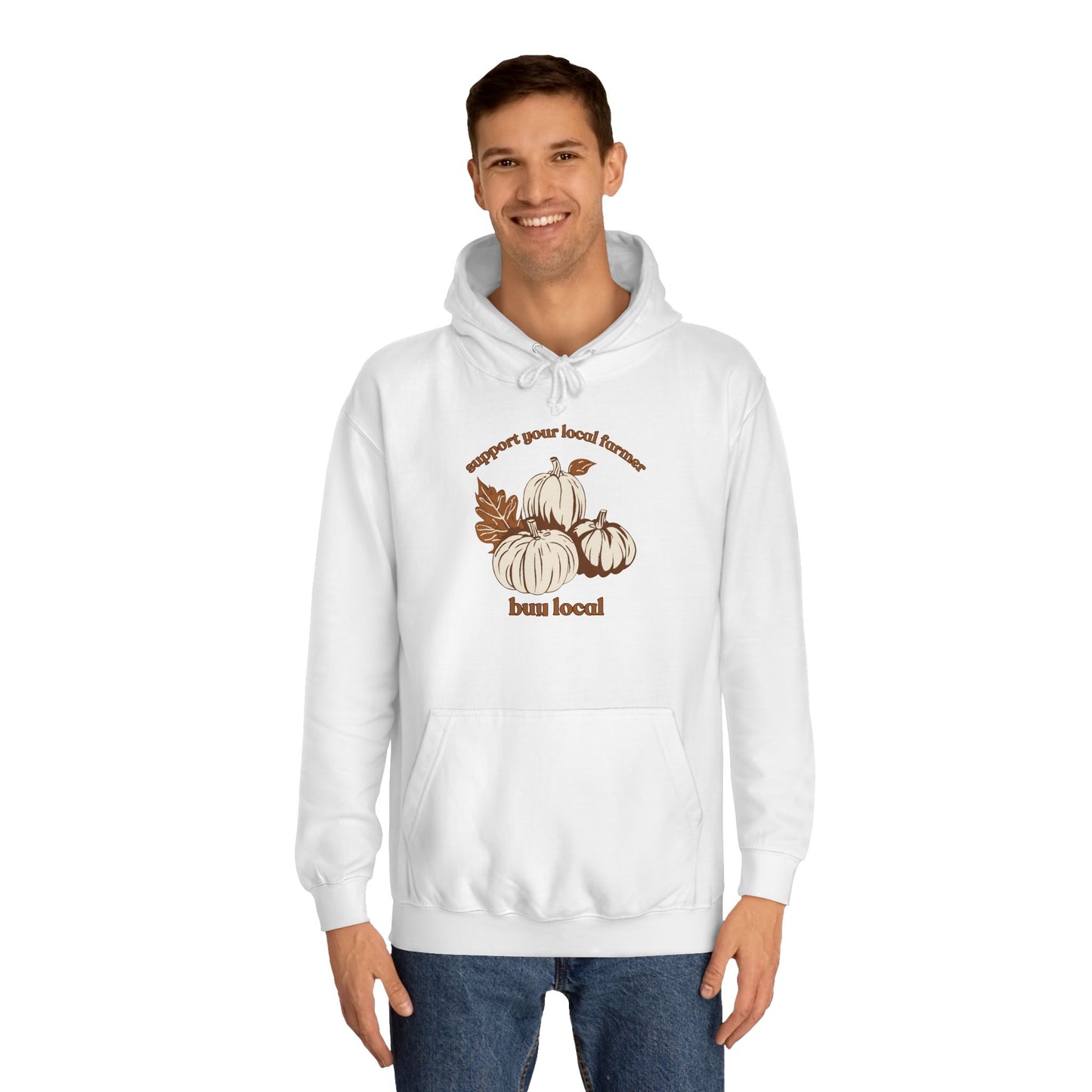 buy local pumpkins - Unisex College Hoodie - Graleske