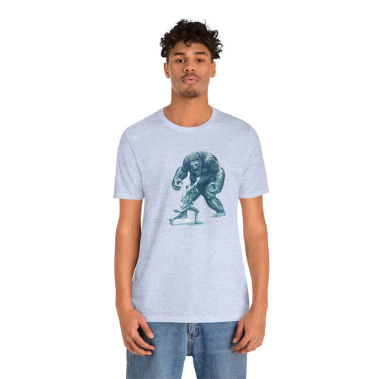 Man Fighting Bigfoot T-Shirt