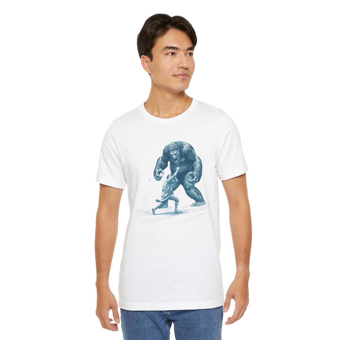 Man Fighting Bigfoot T-Shirt