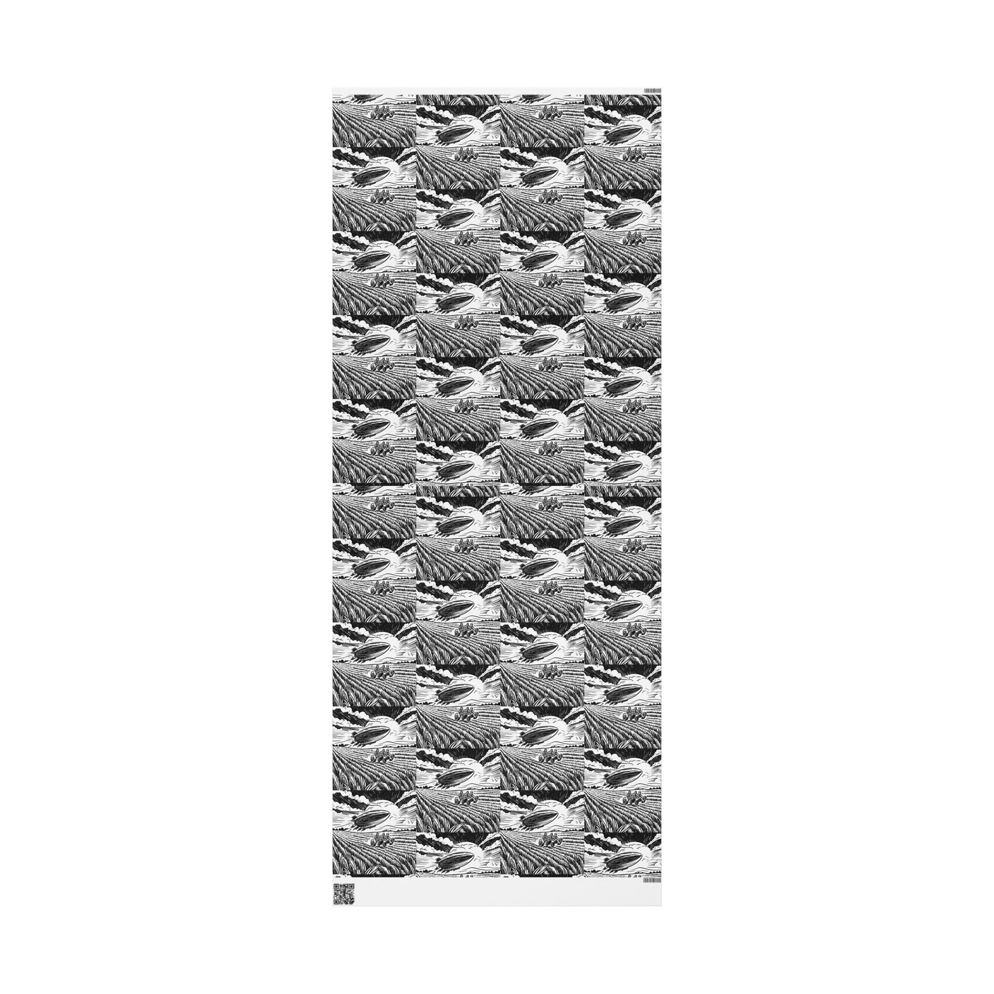 farmers and space blimp - Wrapping Papers - Graleske