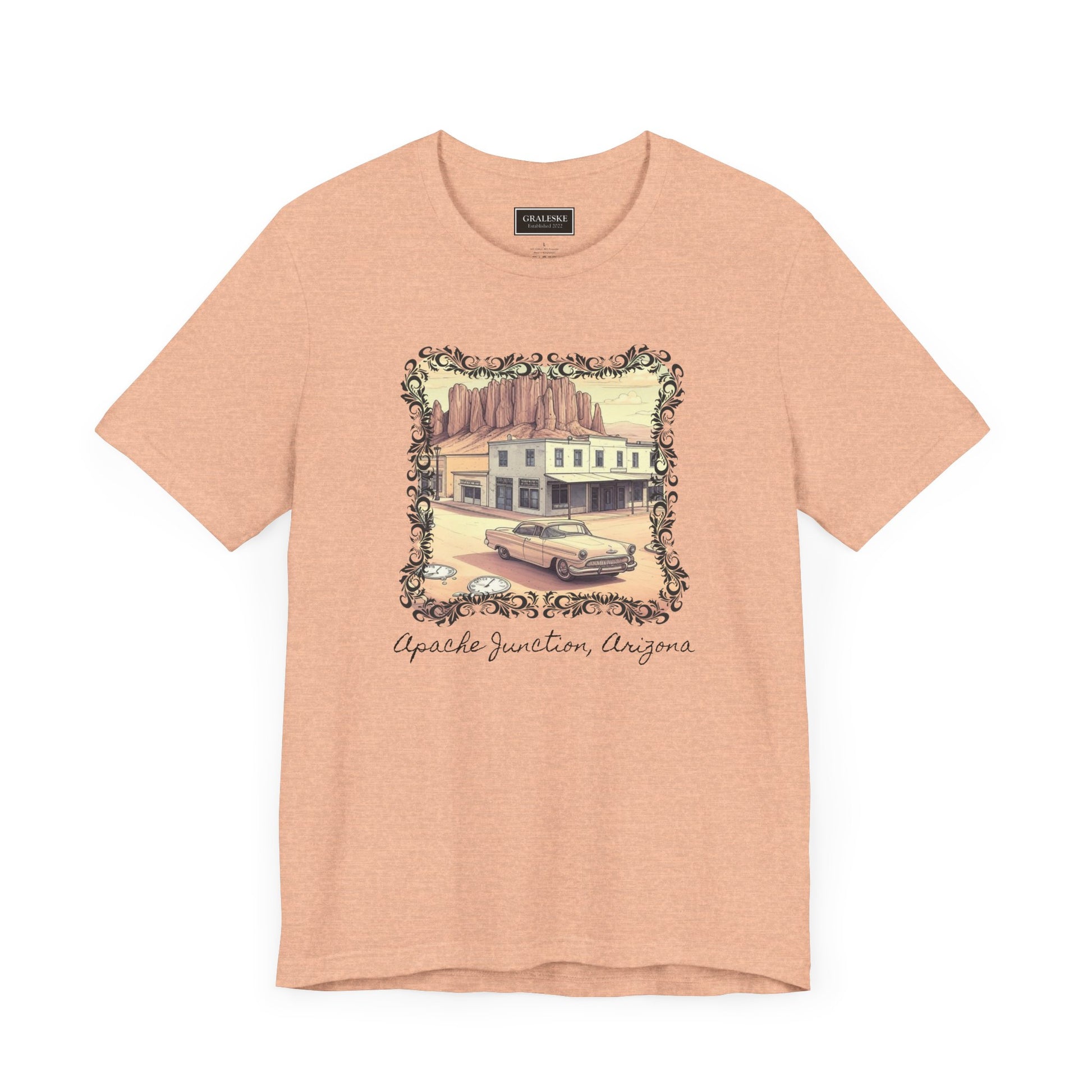 Small Towns Collection Unisex Tee - Apache Junction, Arizona Design - Graleske