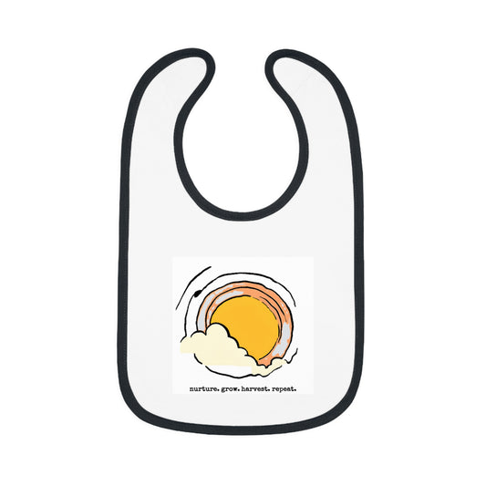 Sun/Egg art - Baby Contrast Trim Jersey Bib - Graleske