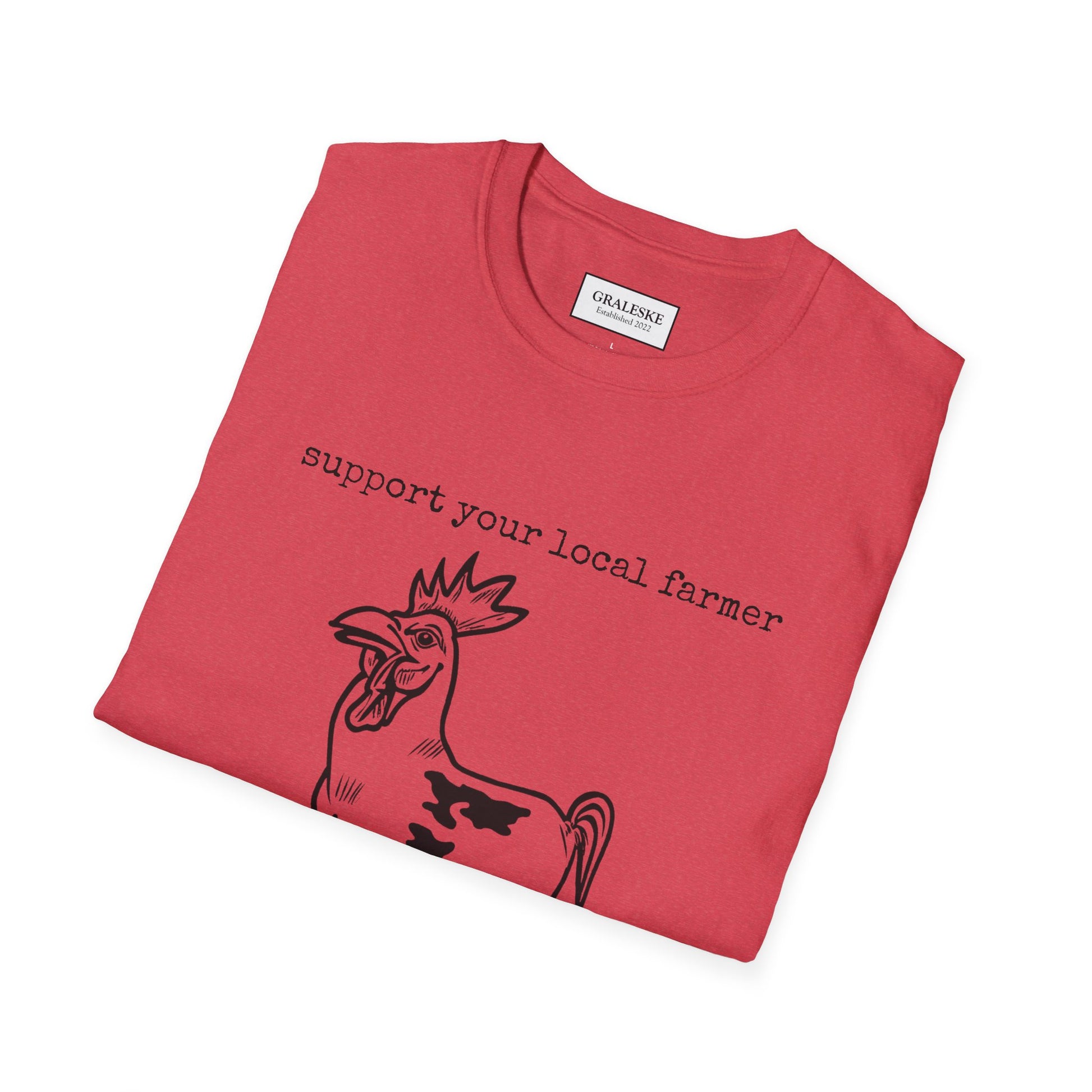 support your local farmer - chicken cow - T-Shirt - Graleske