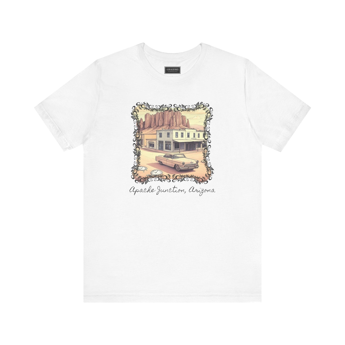 Small Towns Collection Unisex Tee - Apache Junction, Arizona Design - Graleske