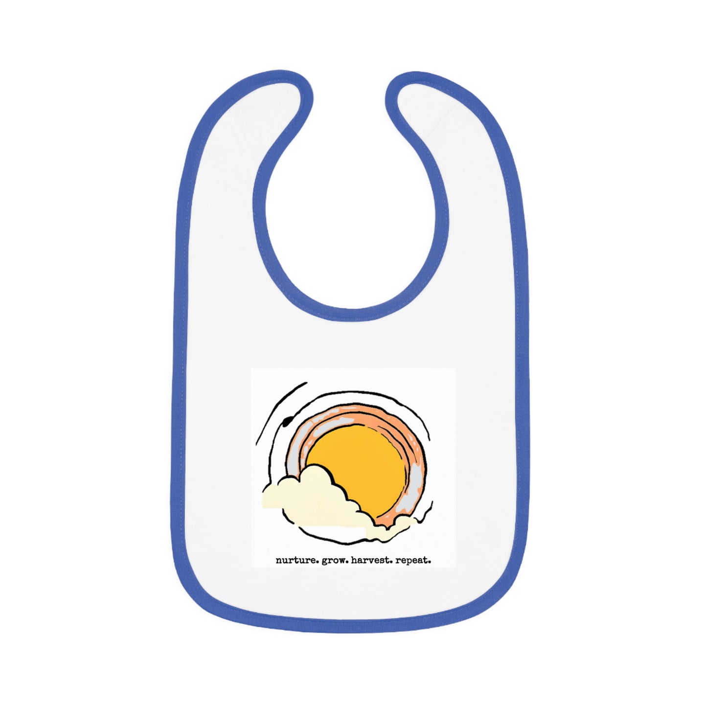 Sun/Egg art - Baby Contrast Trim Jersey Bib - Graleske