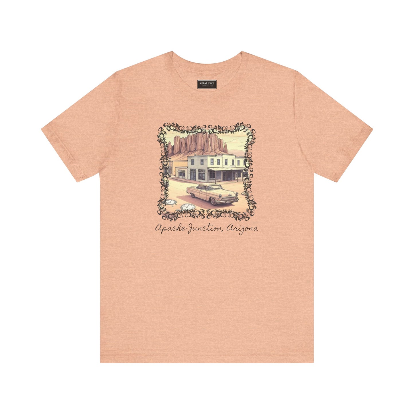 Small Towns Collection Unisex Tee - Apache Junction, Arizona Design - Graleske