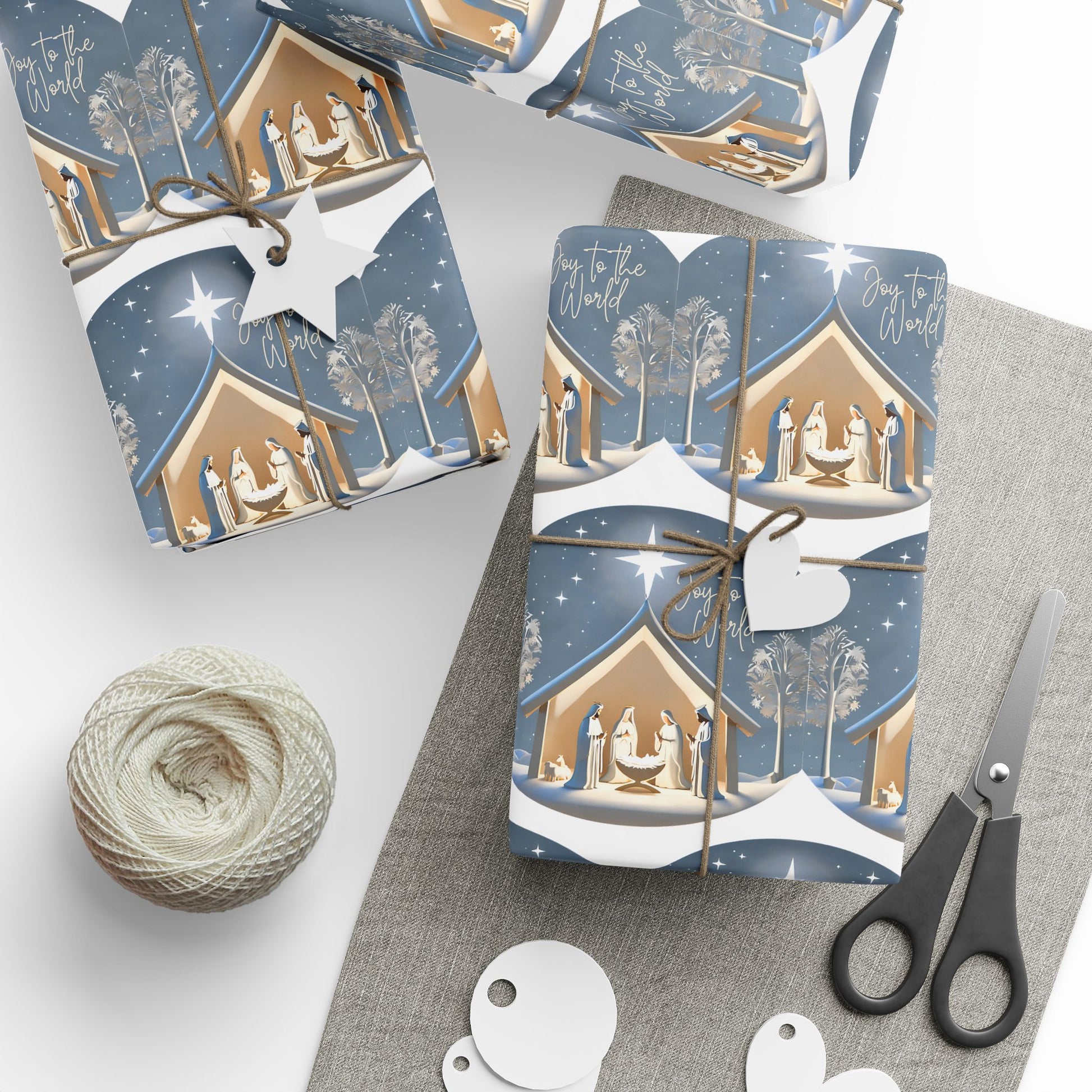 Wrapping Paper - Joy To The World - Manger - Graleske