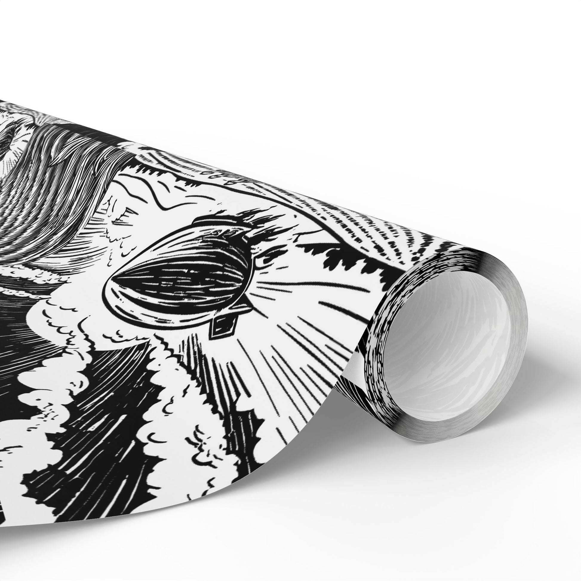 farmers and space blimp - Wrapping Papers - Graleske