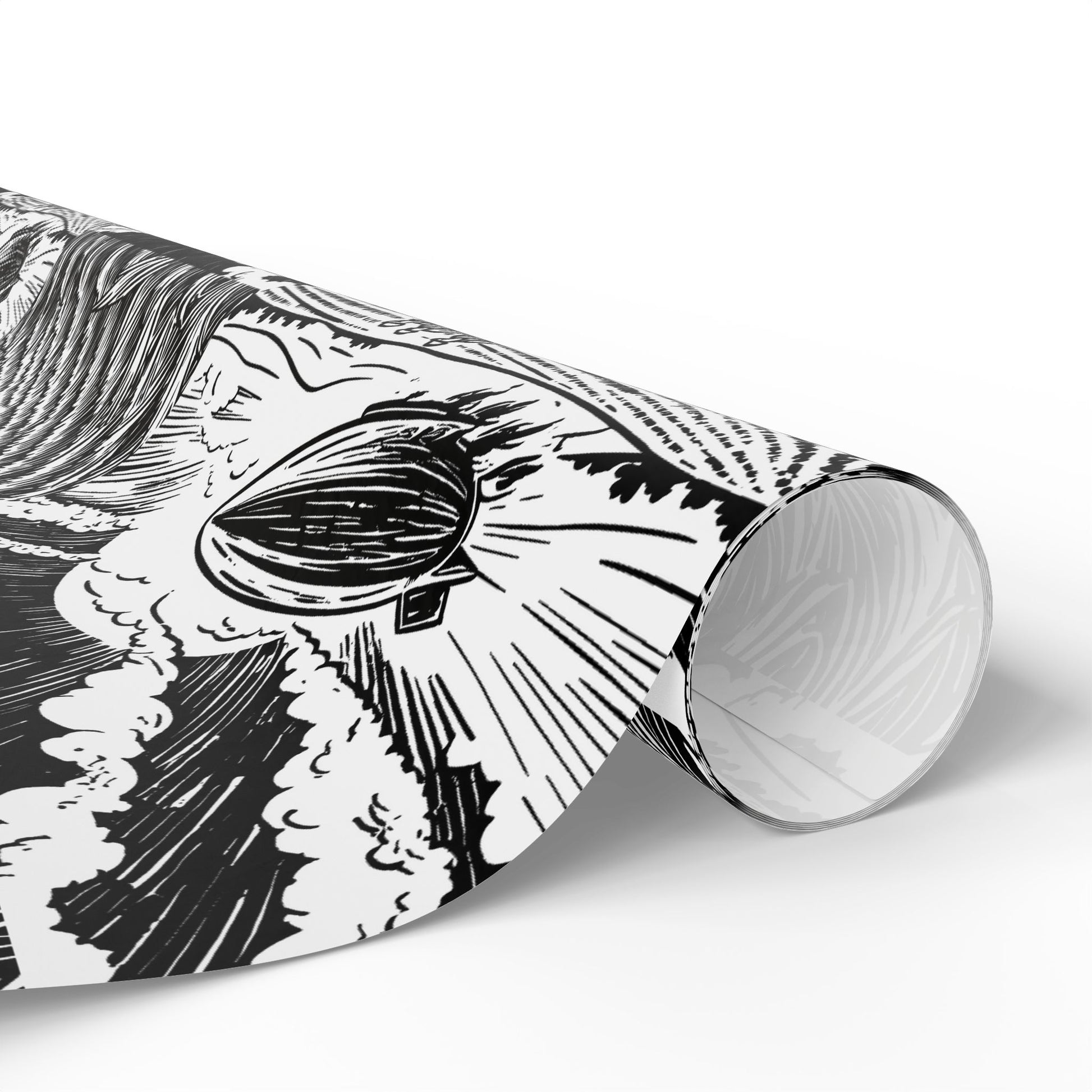 farmers and space blimp - Wrapping Papers - Graleske