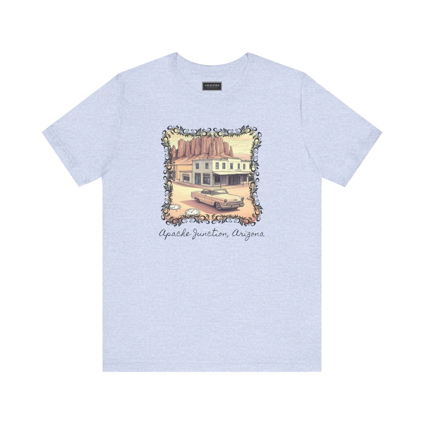 Small Towns Collection Unisex Tee - Apache Junction, Arizona Design - Graleske
