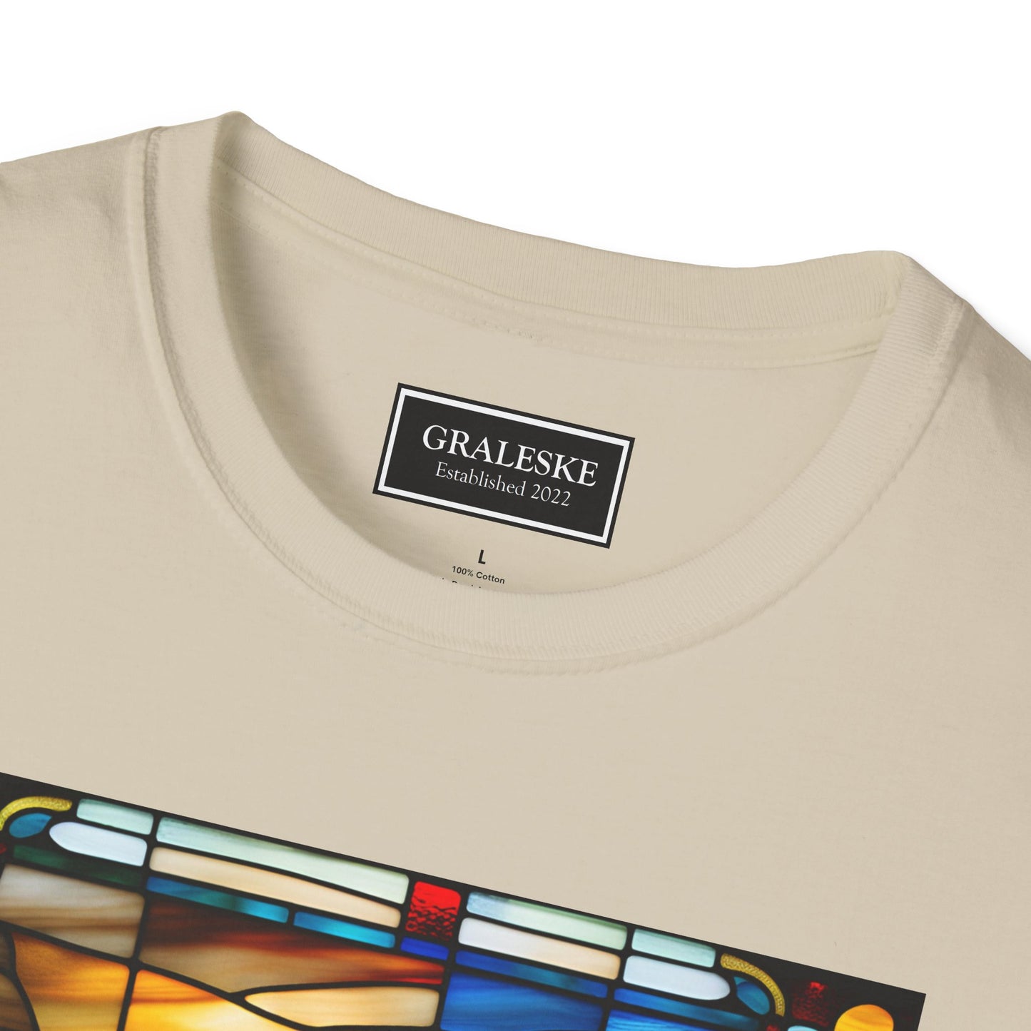 chickens playing cards stained glass - Unisex T-Shirt - Graleske