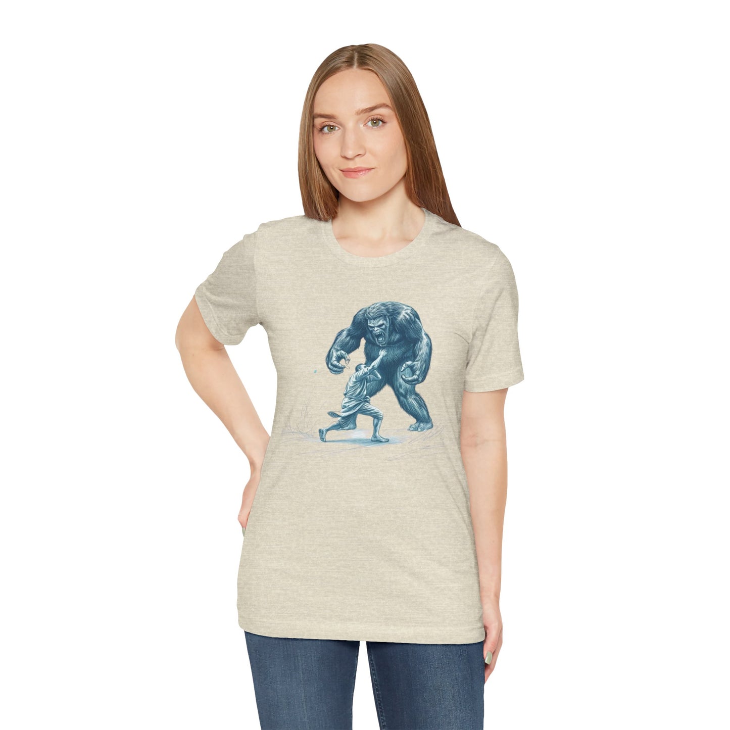 Man Fighting Bigfoot T-Shirt