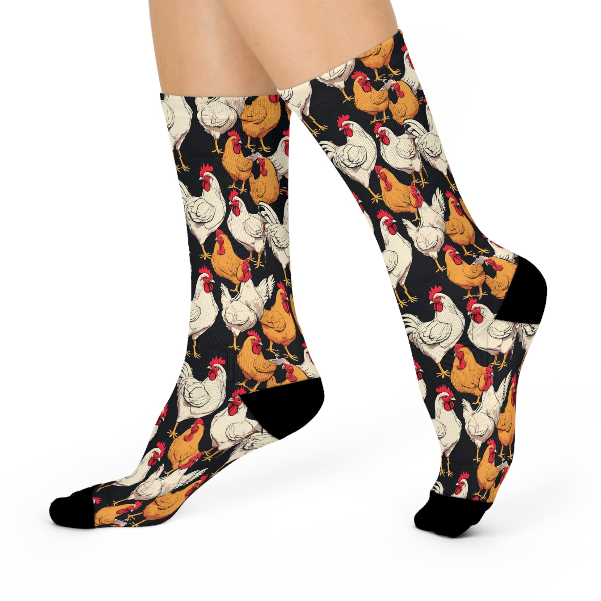 Crew Socks - Chicken Print Design - Graleske