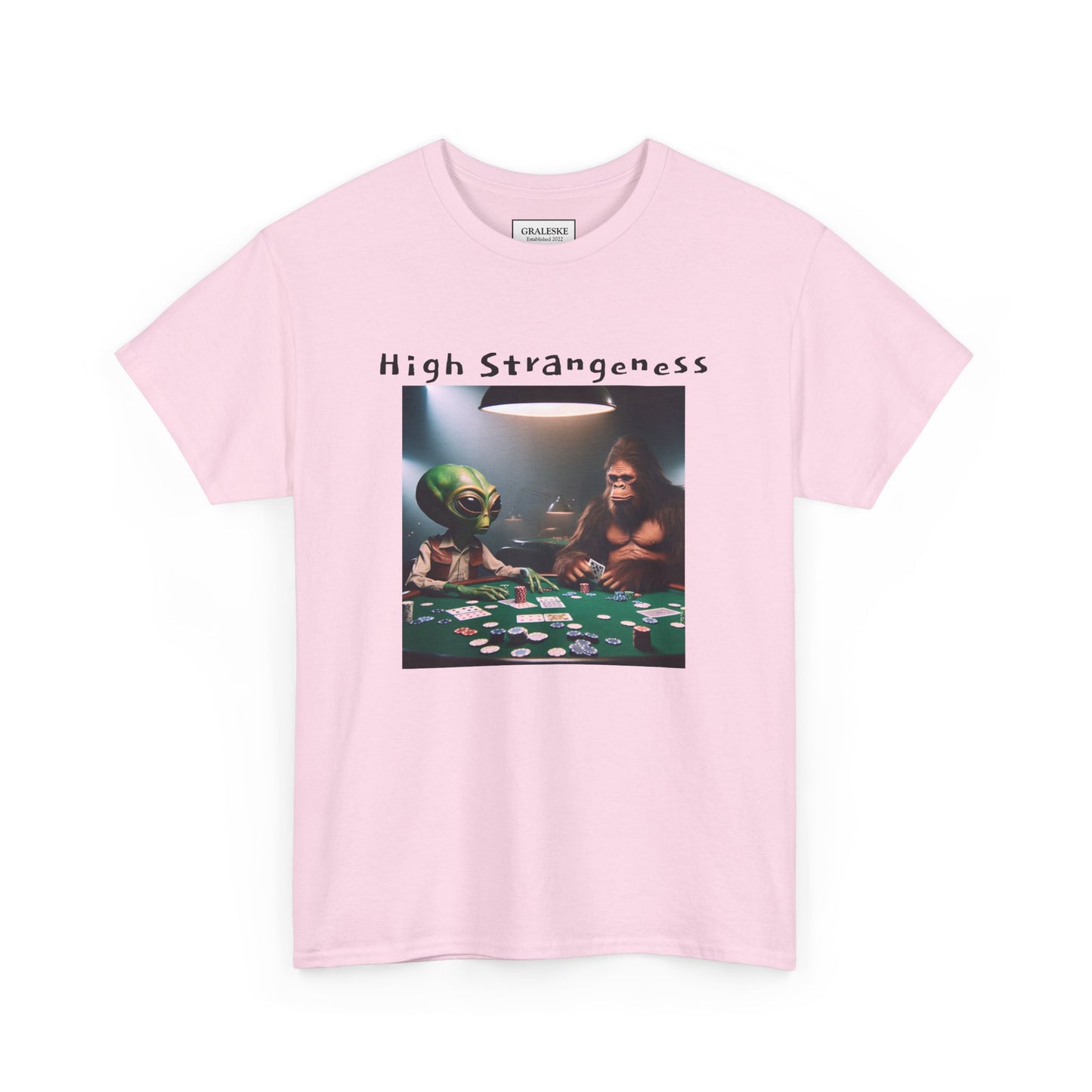Alien vs Bigfoot Poker -Unisex Heavy Cotton Tee - Graleske