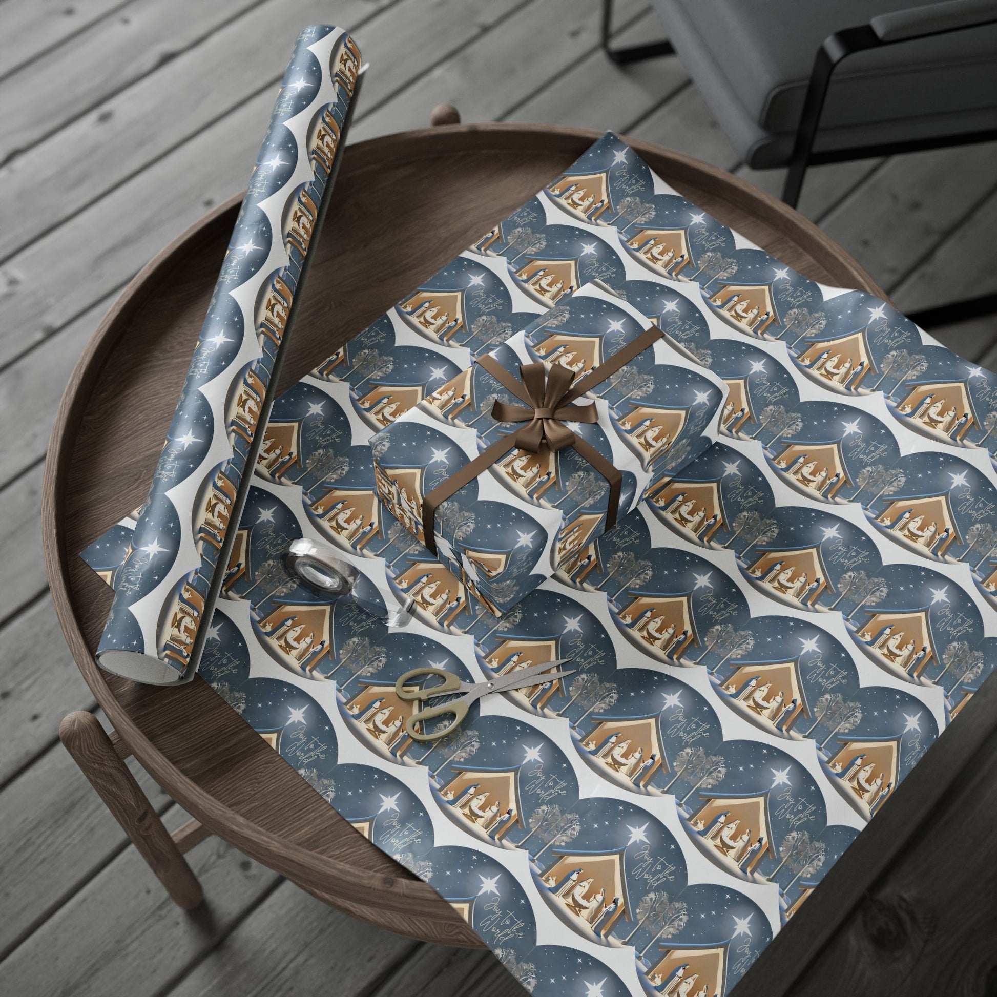 Wrapping Paper - Joy To The World - Manger - Graleske