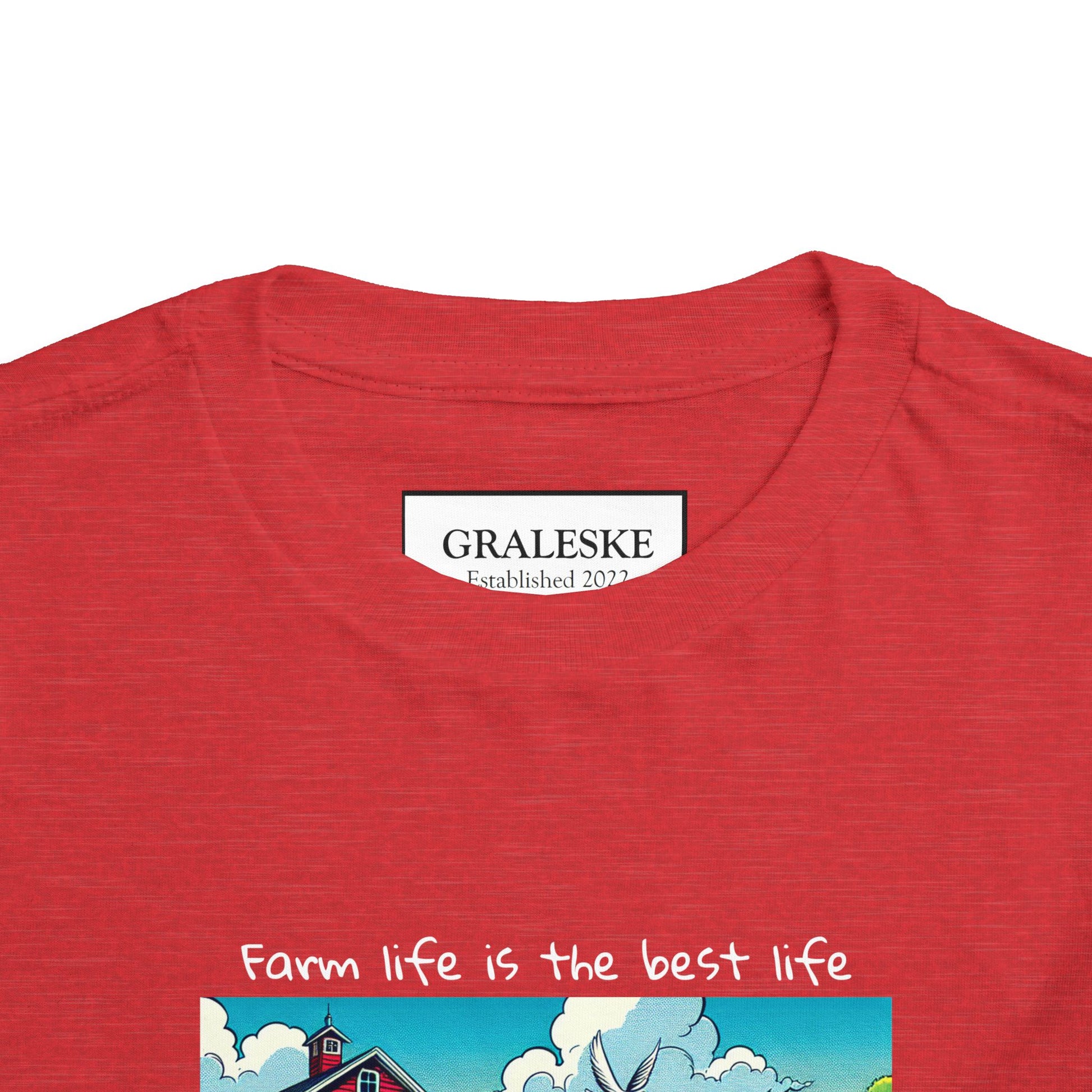 Toddler Tee Farm Life Children Feeding Chickens on Farm Short Sleeve Shirt - Graleske