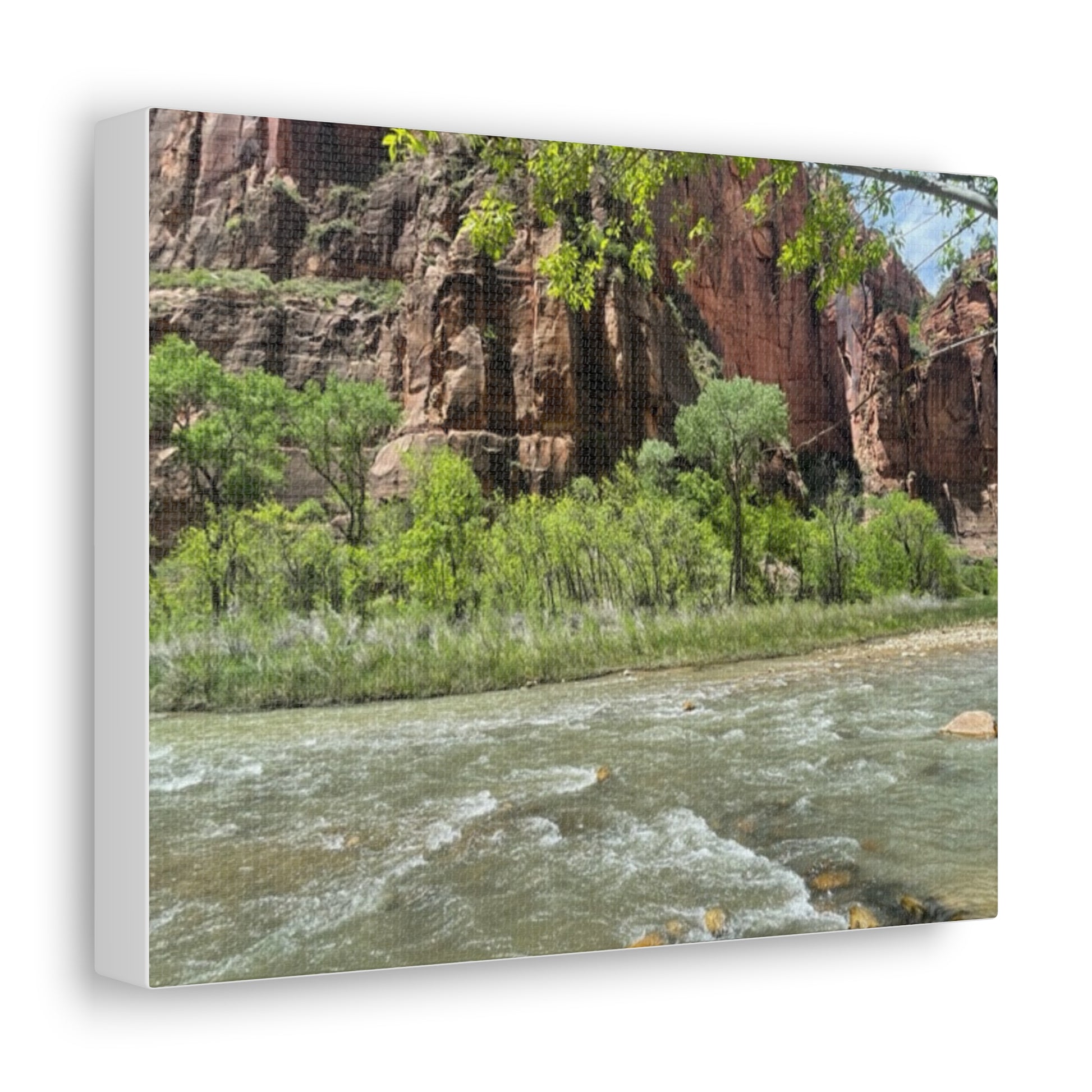 Canvas Prints - Beautiful River and Mountains of Zion - Graleske