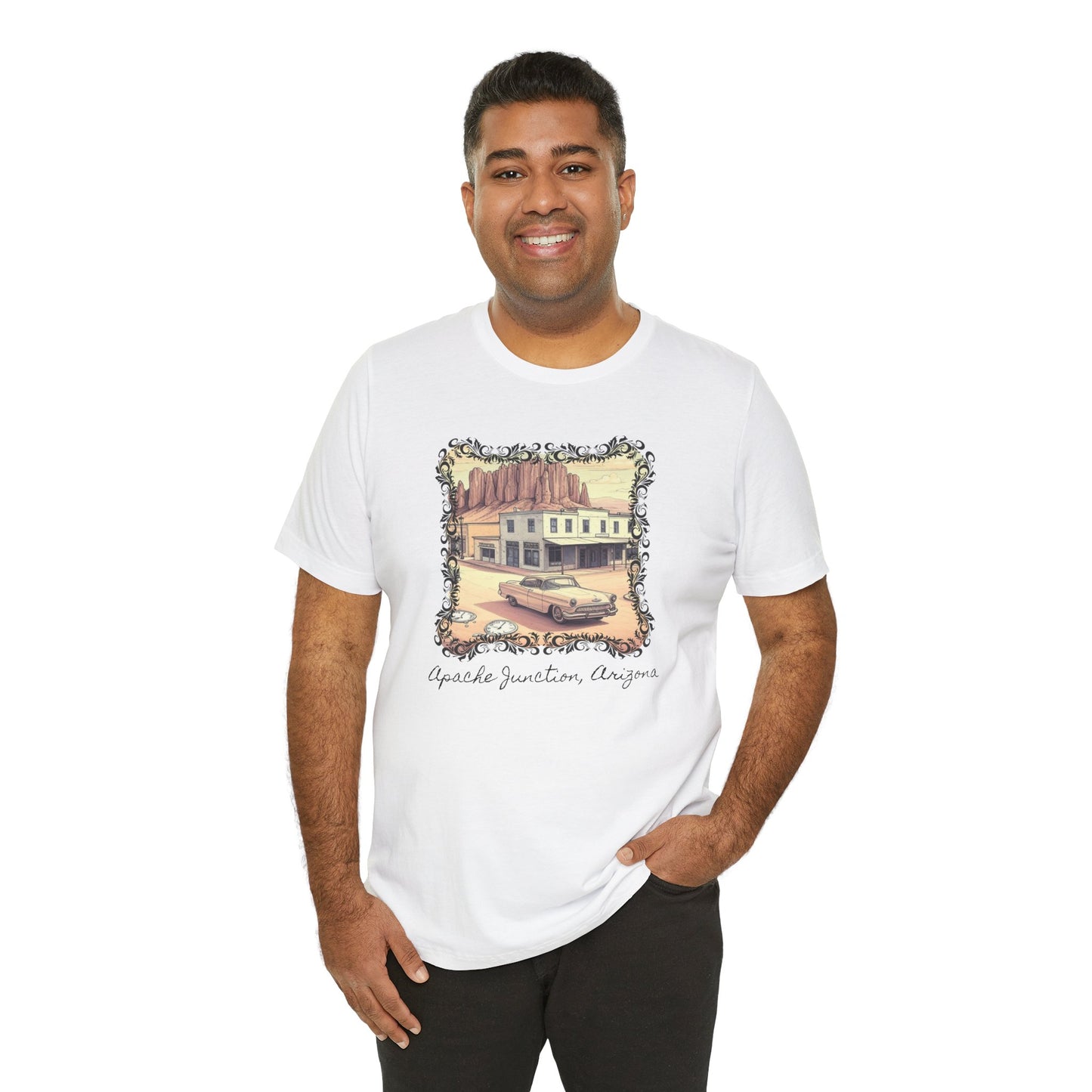 Small Towns Collection Unisex Tee - Apache Junction, Arizona Design - Graleske
