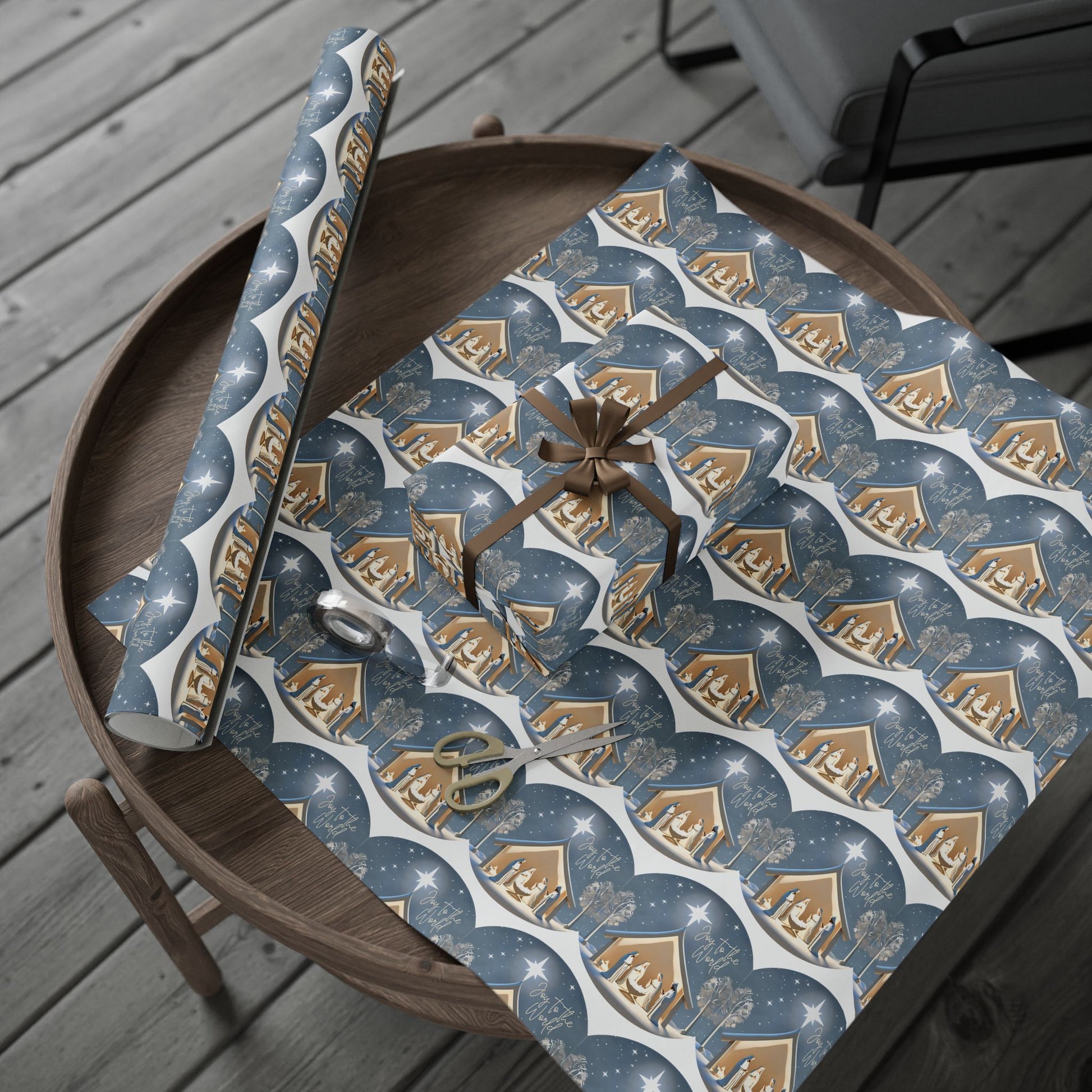 Wrapping Paper - Joy To The World - Manger - Graleske